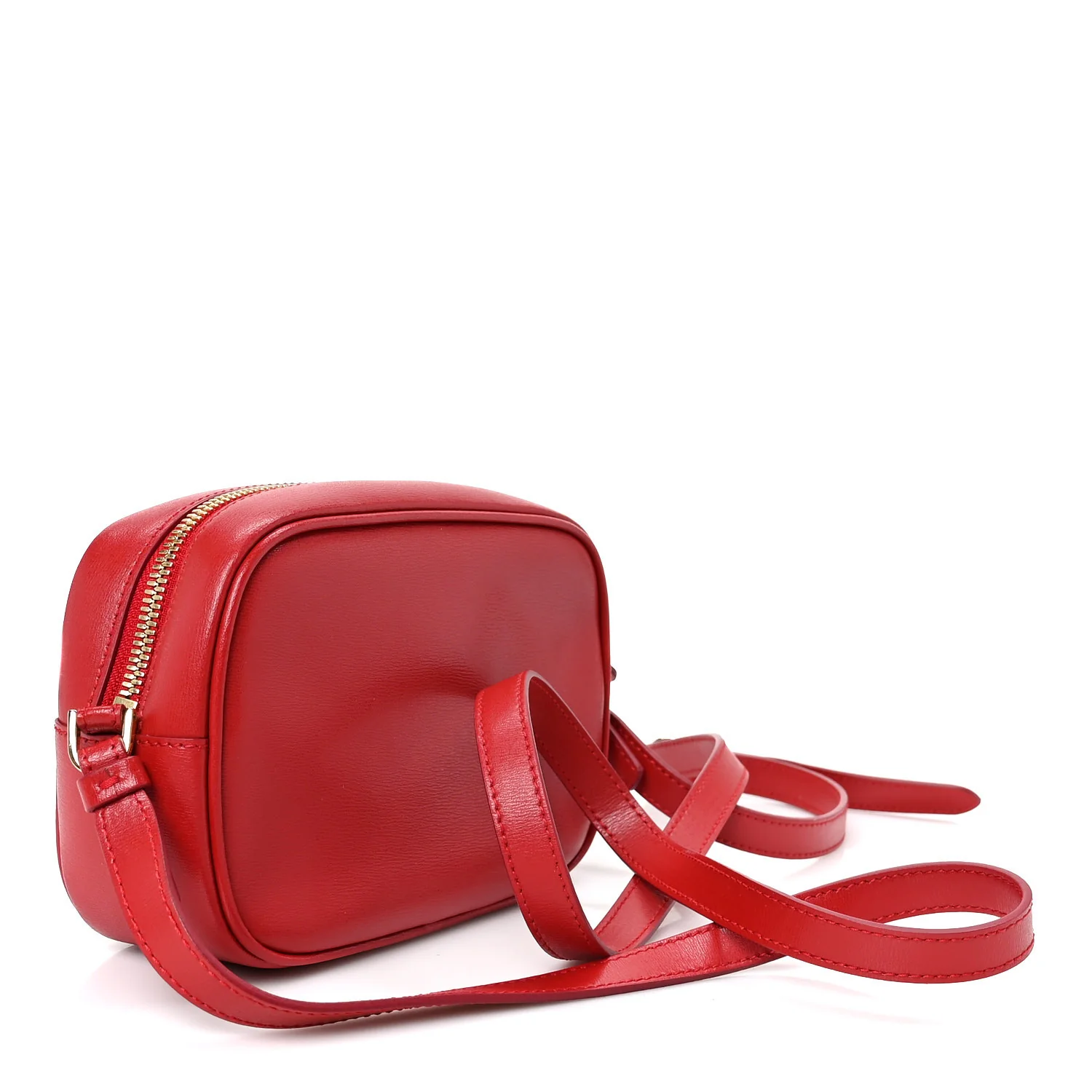 Calfskin Gancini Camera Crossbody Bag Red