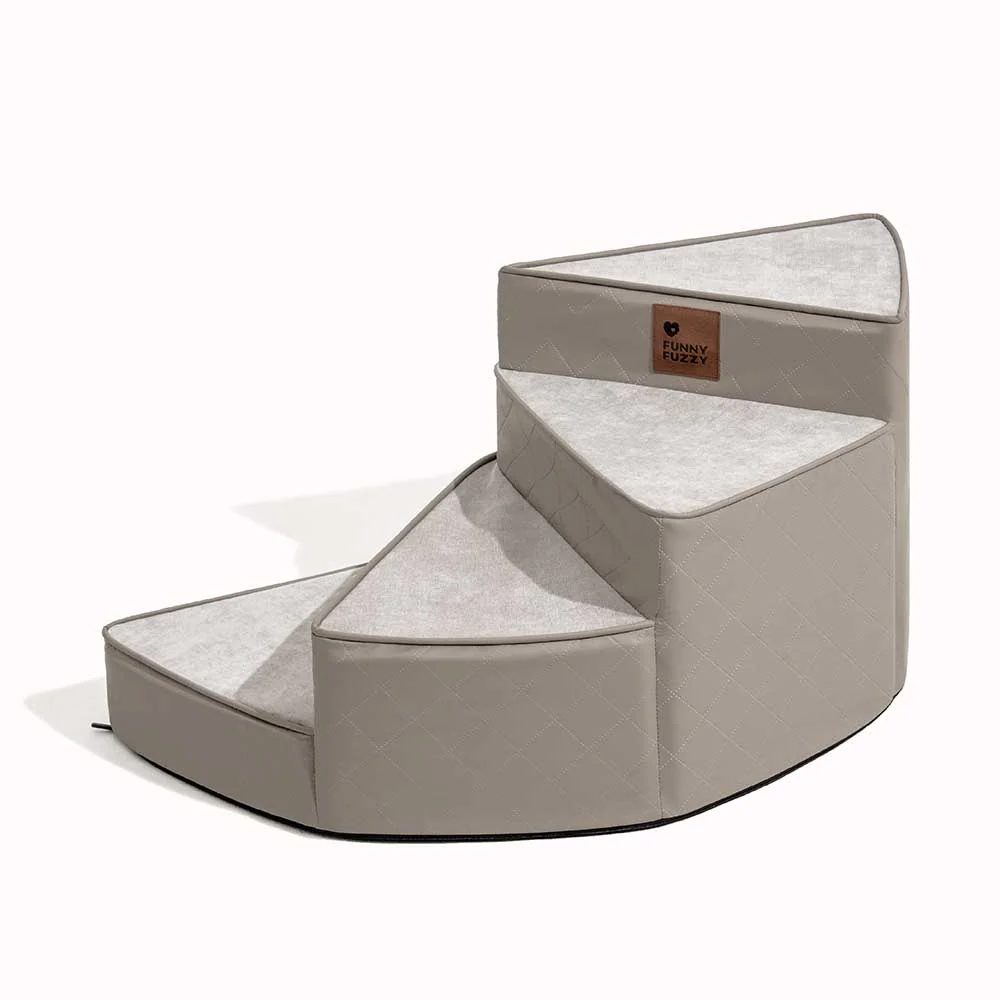 Luxe Water-repellent Faux Leather Removable Spiral Pet Stairs - StepEase