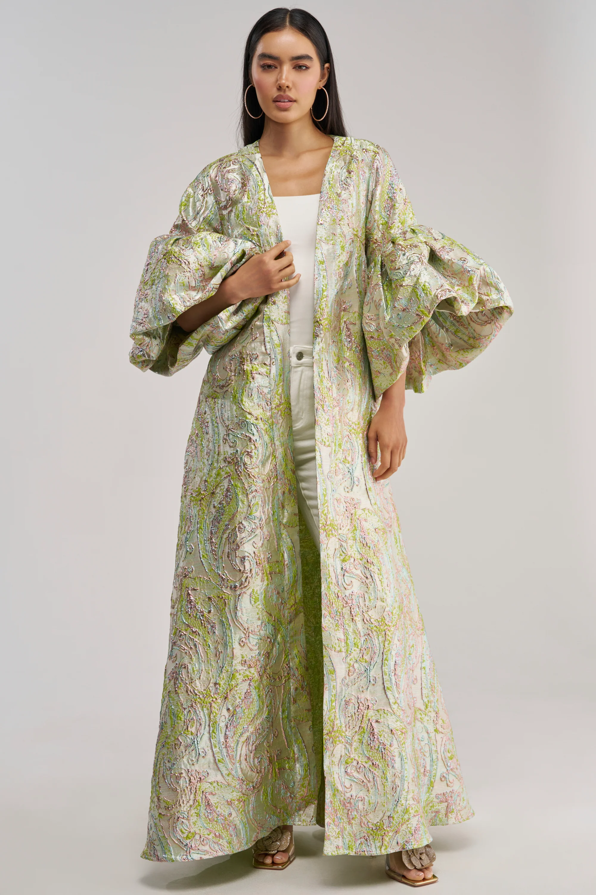 KEY LIME BROCADE DUSTER - Akira Store