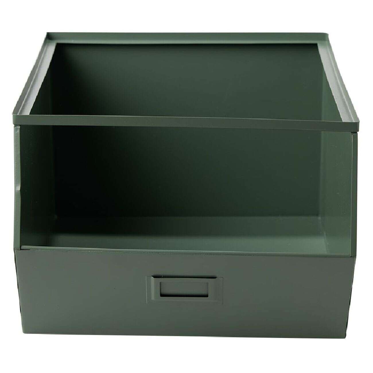 Bac superposable en métal vert - L33 x l25 x H28,5 cm