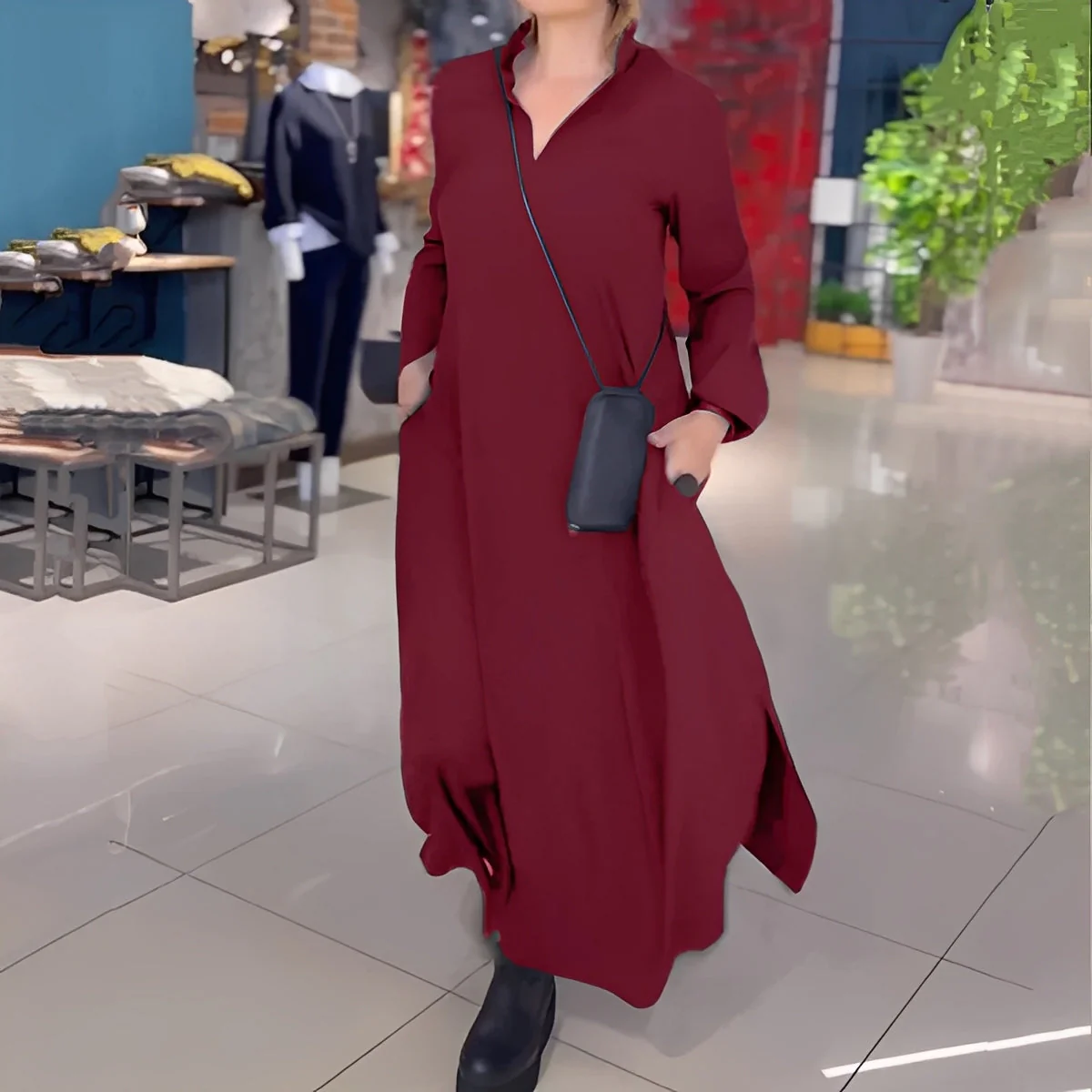 Hélène - Robe large avec fente latérale pour femmes