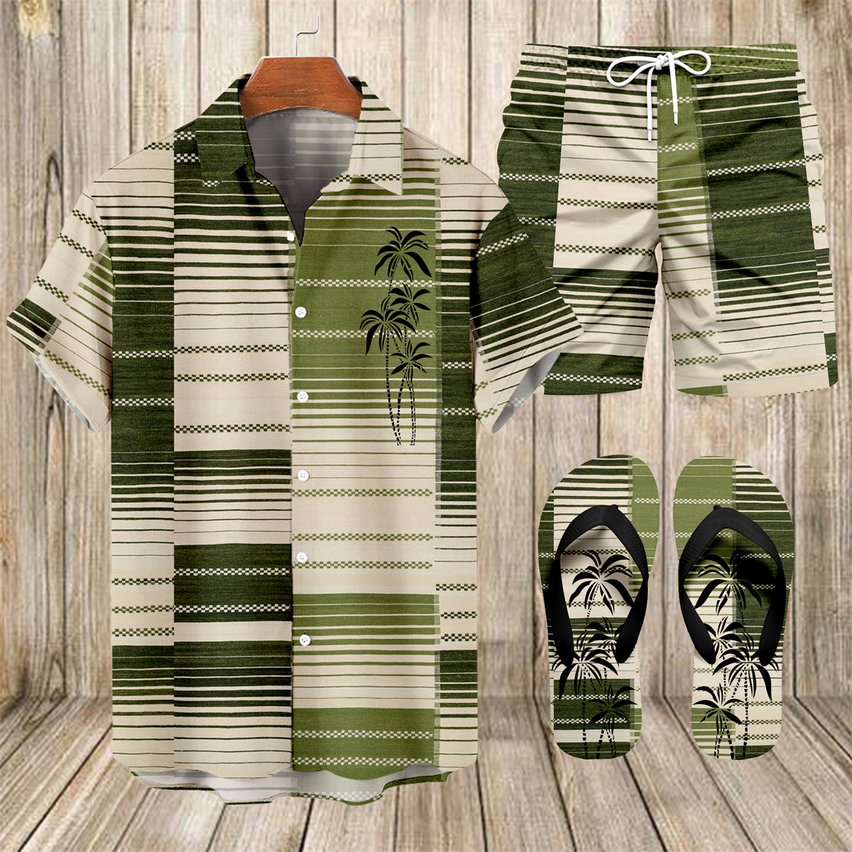 Ensemble trois pièces Suitmens pour homme, chemise à imprimé bowling hawaïen, réf. 048