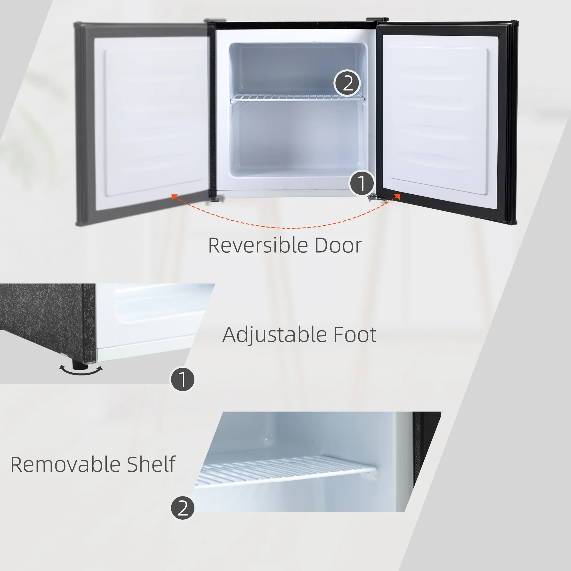 Mini Freezer Countertop, 1.1 Cu.Ft Compact Upright Freezer With Removable Shelves, Reversible Door For Home, Dorm, Apartment And Office, Gray - Image 6