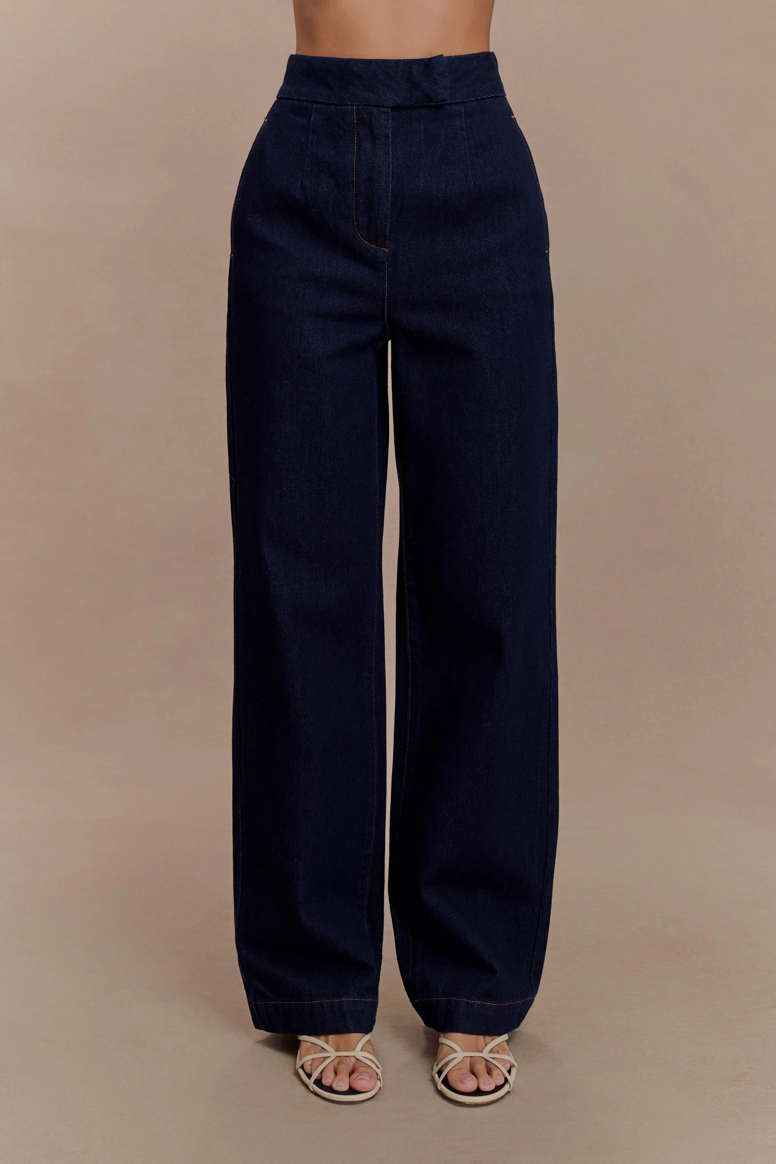 Rayne Wide Leg Denim Jeans - Indigo Blue