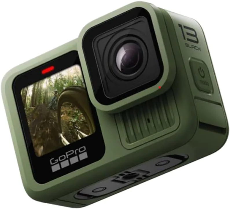 Caméra d'action noire étanche avec vidéo 5,3K60, photo 27 MP + compatible avec les objectifs de la série HB