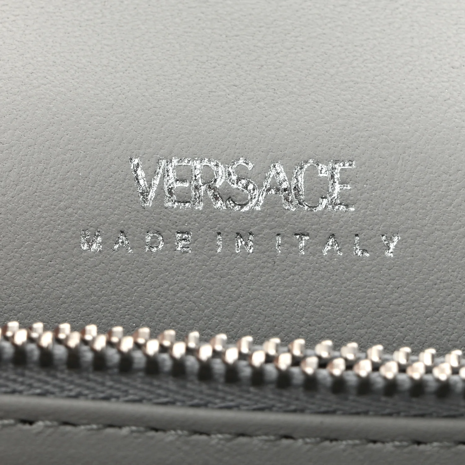 Metallic Crocodile Embossed Calfskin Greca Goddess Wallet On Chain Silver