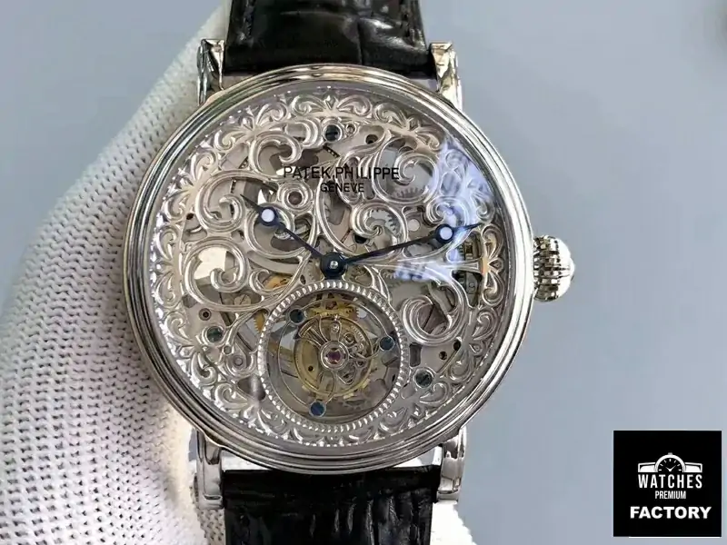 Patek Philippe Tourbillon 316L Stainless Steel Skeleton Dial