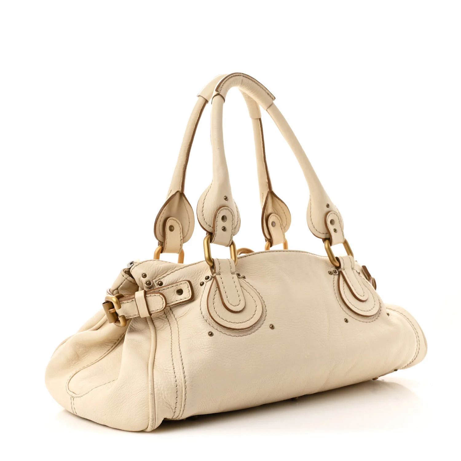 Calfskin Medium Paddington Satchel Ivory