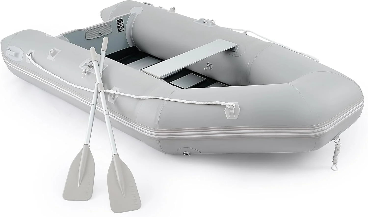 Bateau pneumatique de 3 m (10 pi), annexe de sport pour 4 personnes (450 kg [990 lb]) avec pompe, rames en aluminium et plancher, kayak gonflable robuste pour adultes