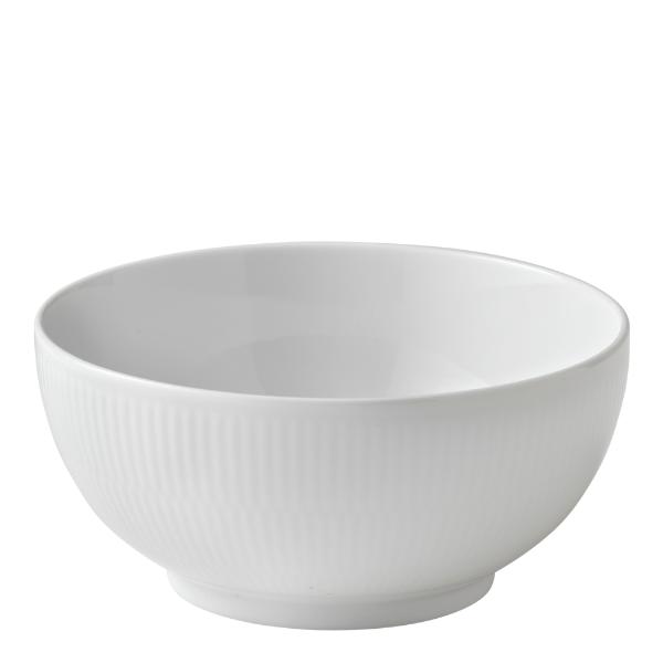 White Fluted skål 18 cm 1,1 L