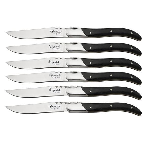 Biffkniv 6 deler svart tre
