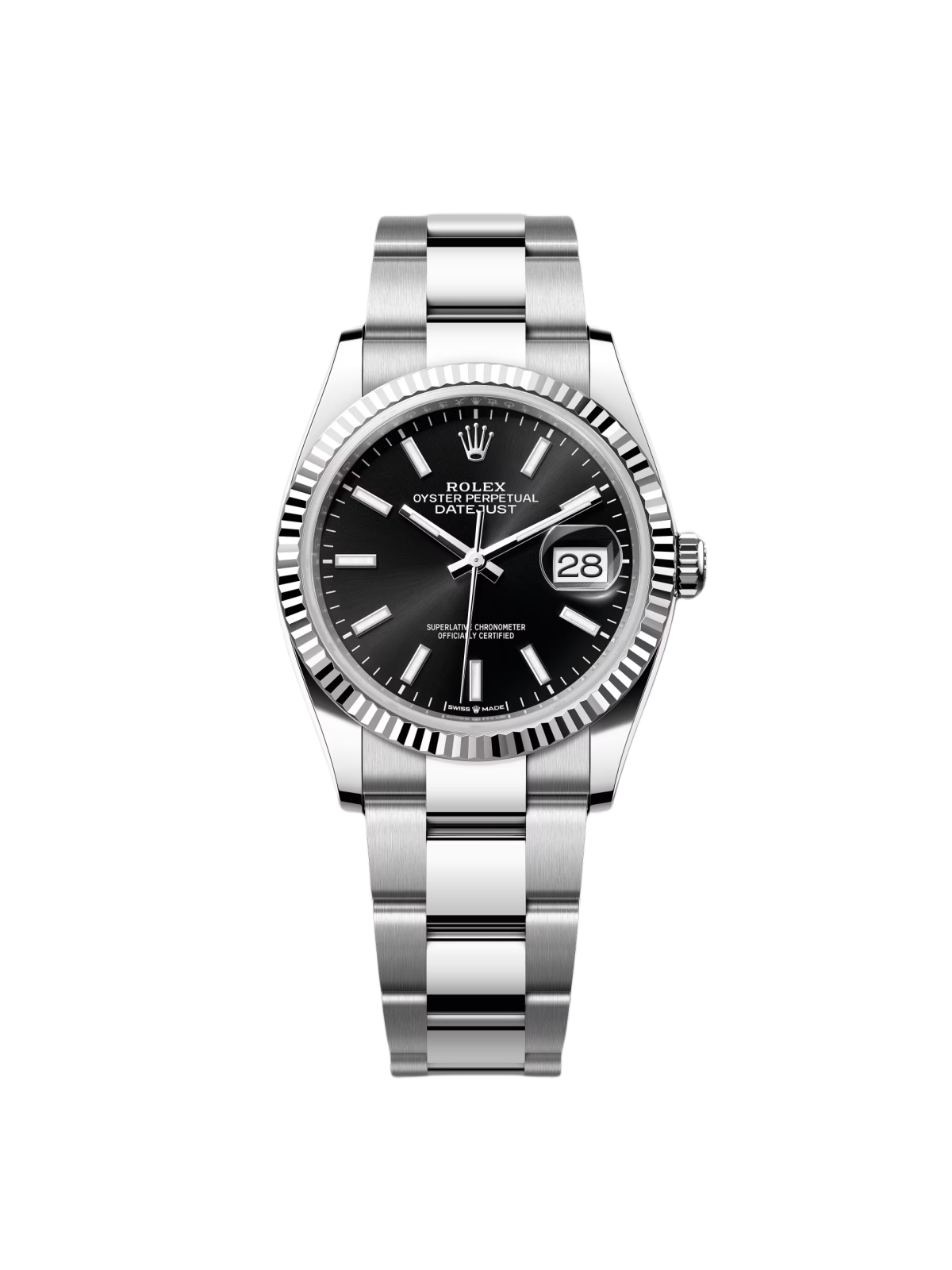 【Super Clone】 RLX  Datejust 36mm 126234 Black Index Jubilee Stainless Steel Mens Watch