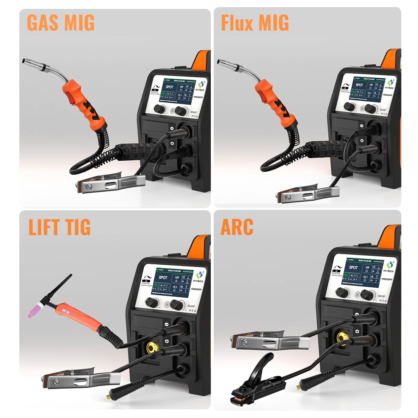 Aluminum MIG Welder, 200Amp Dual Pulse MIG Welder 110/220V, Gas /Gasless MIG Lift TIG MMA Stick Welding Machine - Image 3
