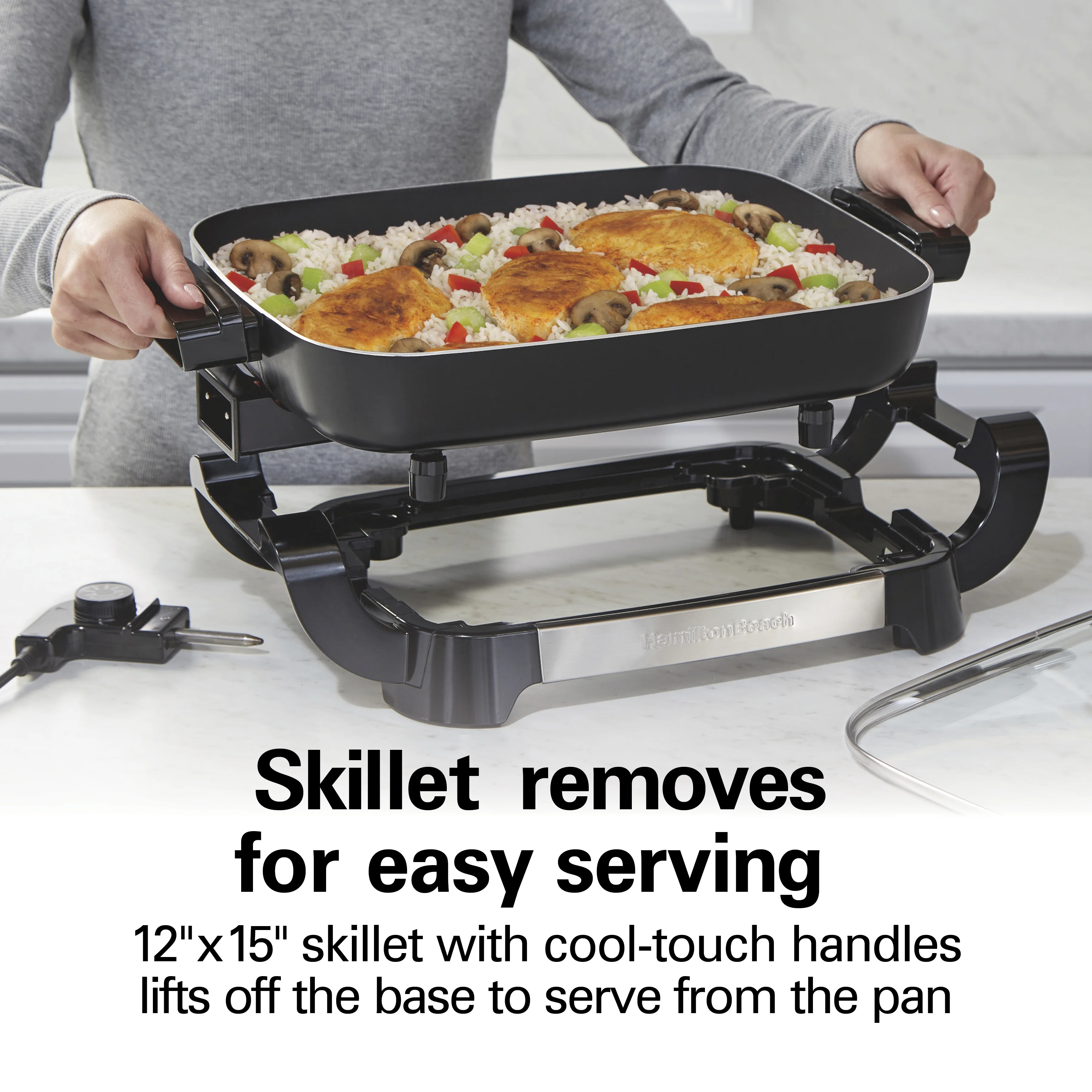 Hamilton Beach Electric Skillet with Lid, 12