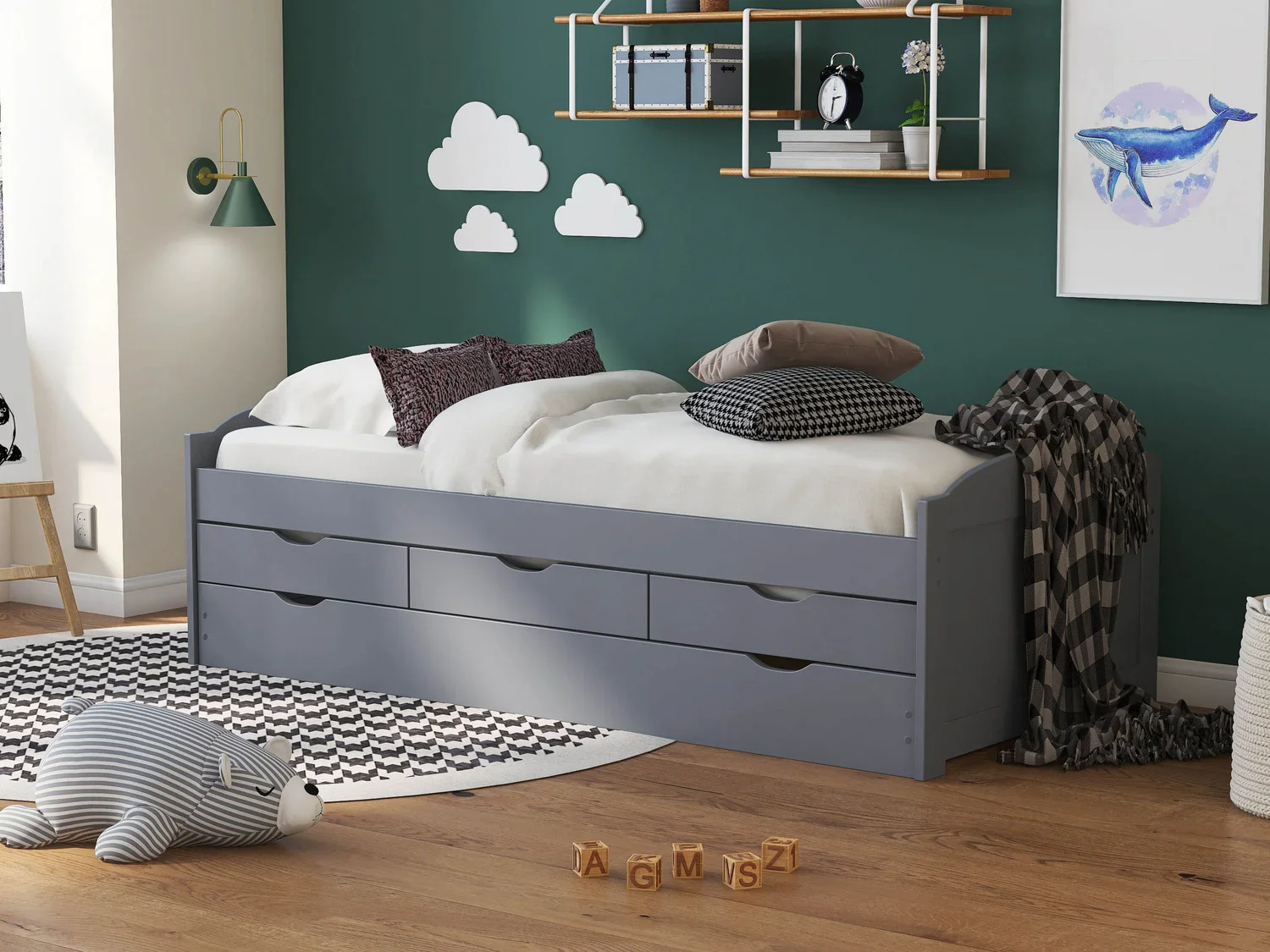 Inter Link Lit banquette 3 tiroirs, 205 x 63 x 96 cm