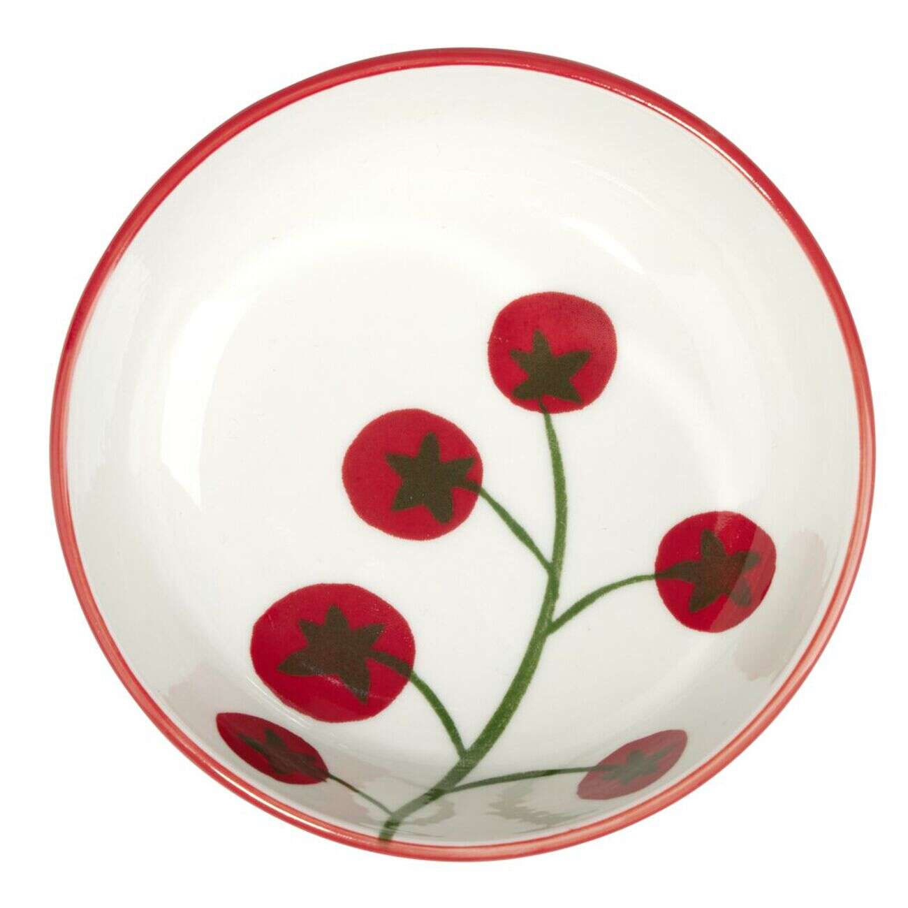 Bol porcelaine blanc motif grappe de tomate Ø12xH10cm