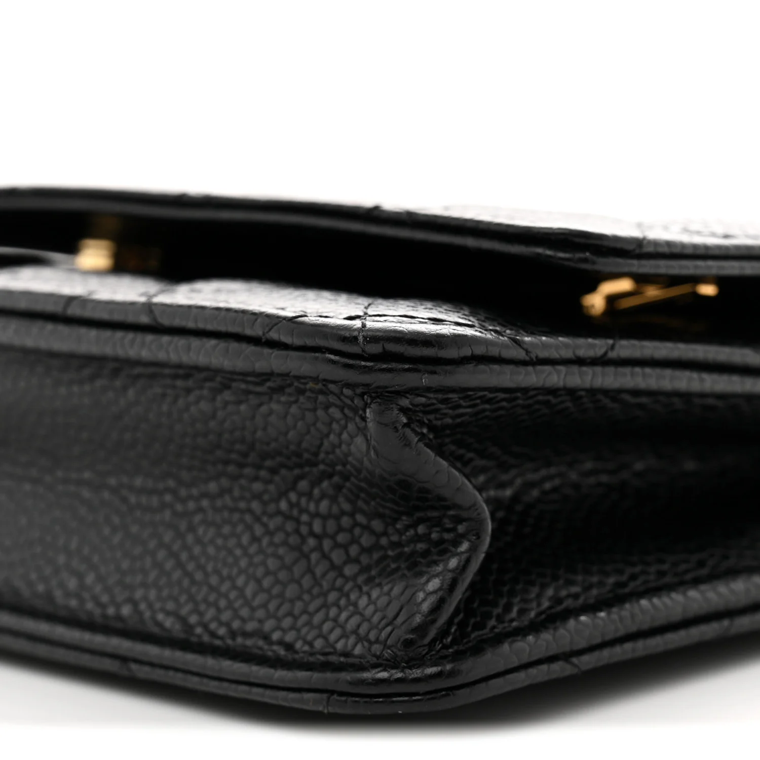 Caviar Quilted Wallet on Chain WOC Black