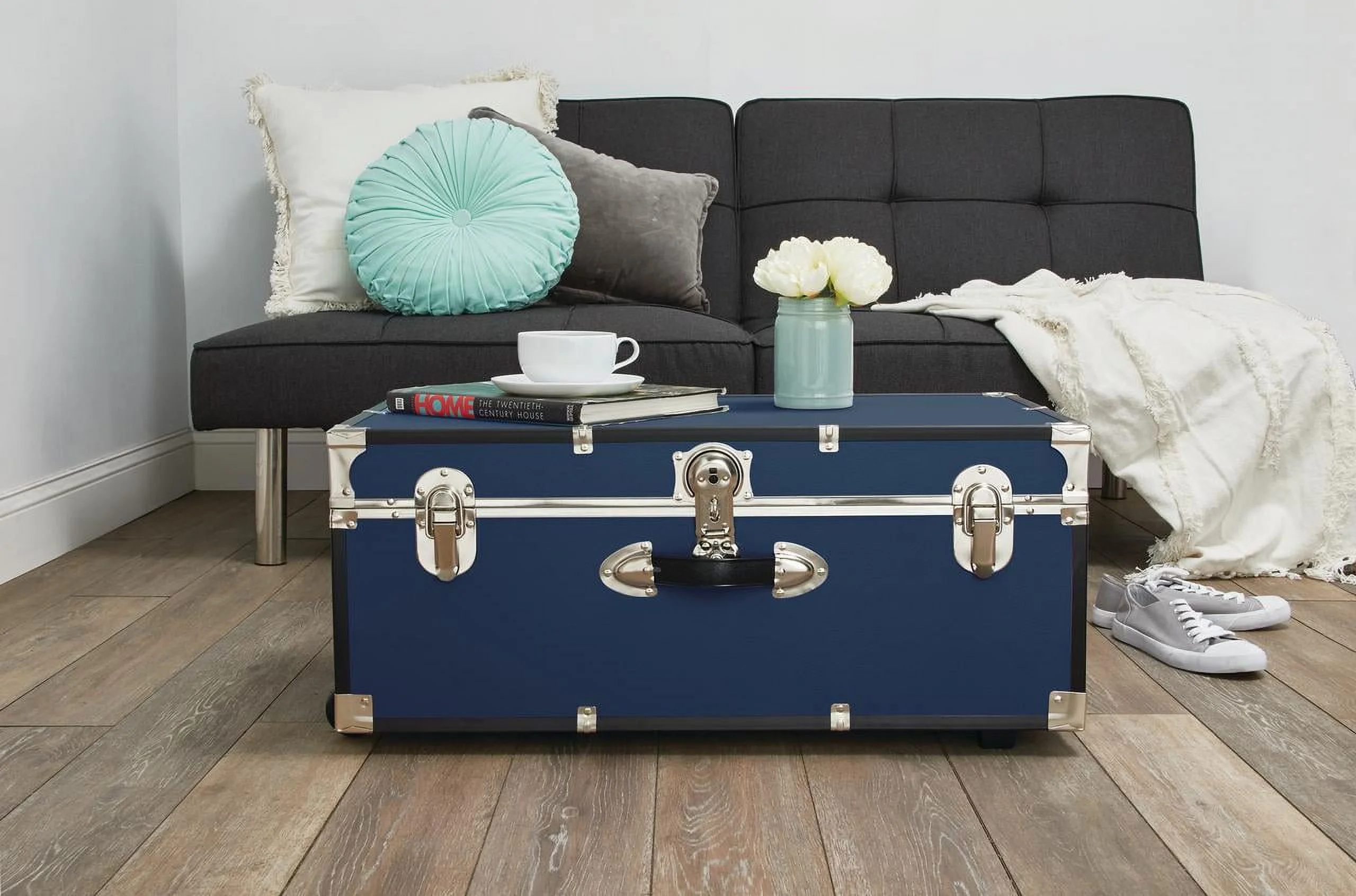 Collegiate Collection Footlocker Trunk with Wheels(Blue) - Image 2