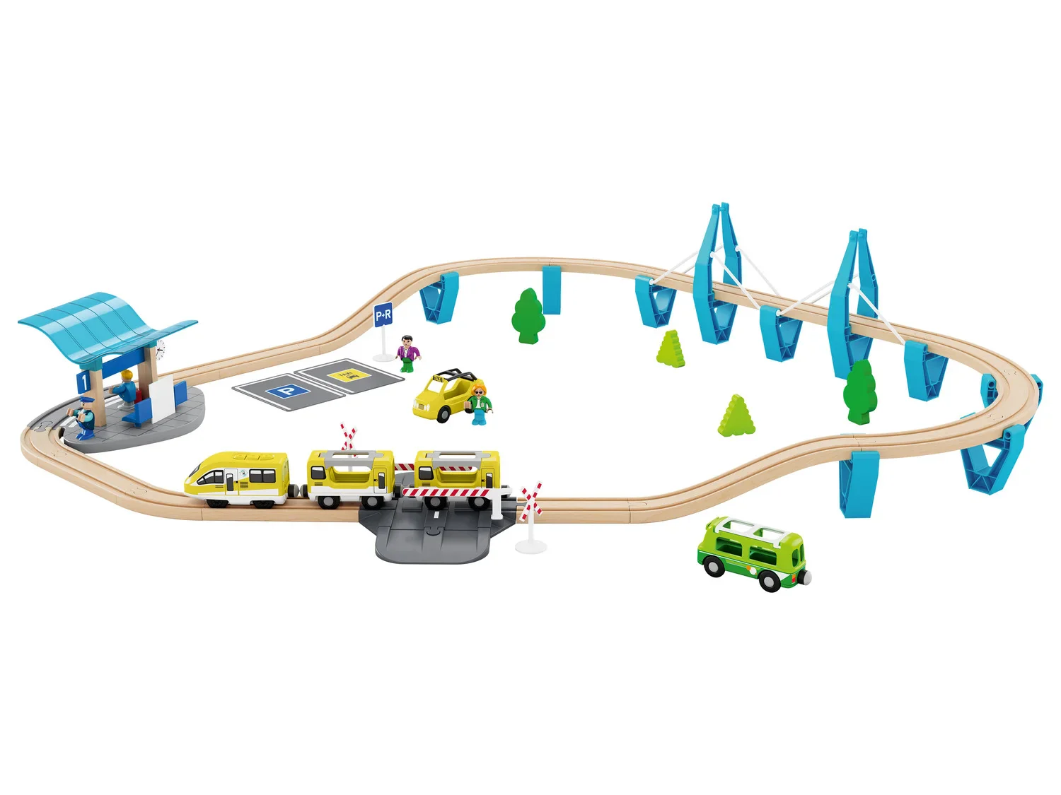 Playtive Set de chemin de train en bois