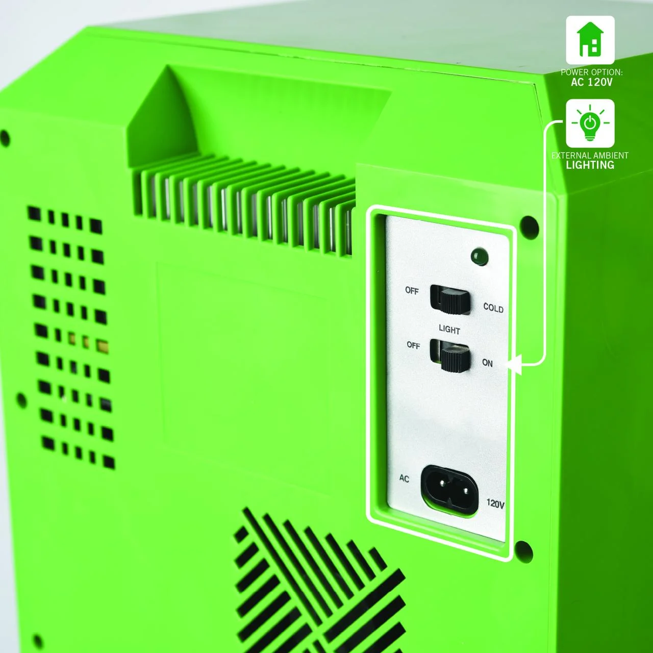 Creeper Mini Fridge 2 Door, 8L, Green, 25.2" H 9.5" W 9.1" D - Image 7