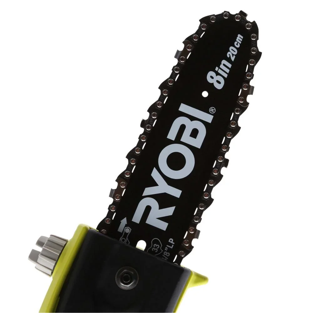 Ryobi Pole Chainsaw Pruner 8 in. Bar 6 Amp Corded Electric Chain Saw Pruner Angled Head RY43160A