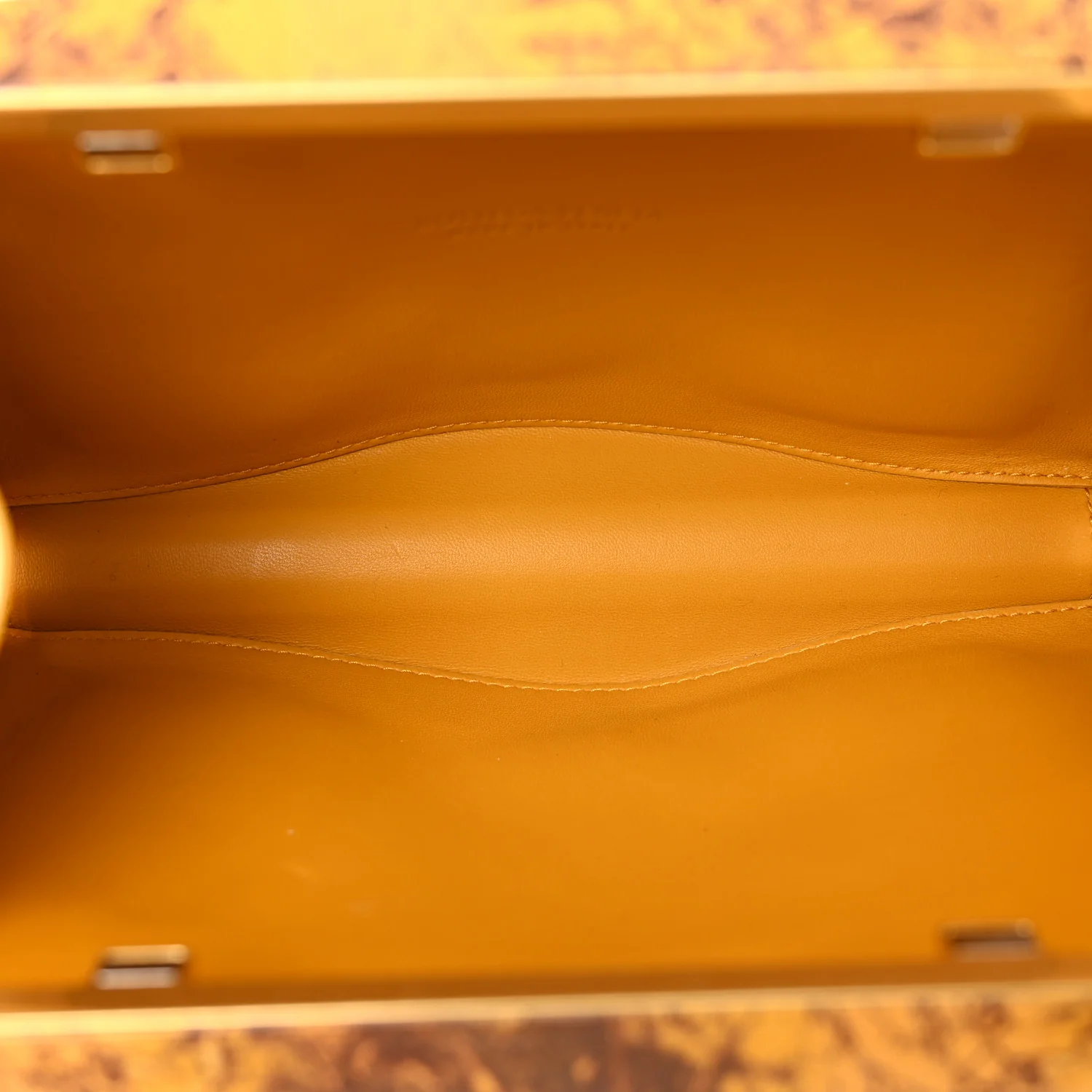 Spazzolato Calfskin Chain Clutch Gold Marble