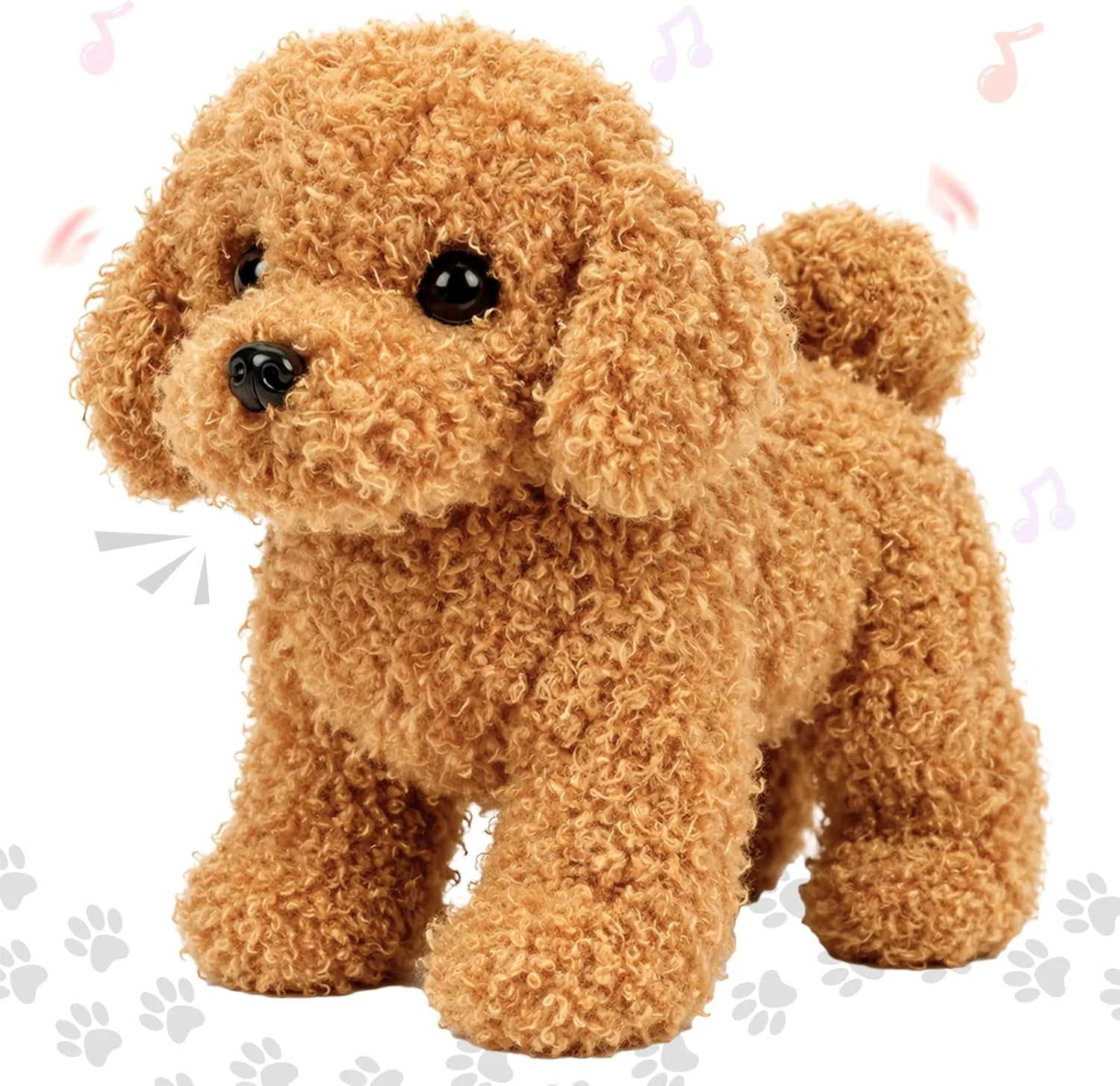 Interactive Hopping Rabbit Electronic Plush Bunny Toy with Sounds and Movements, 7'' Brown