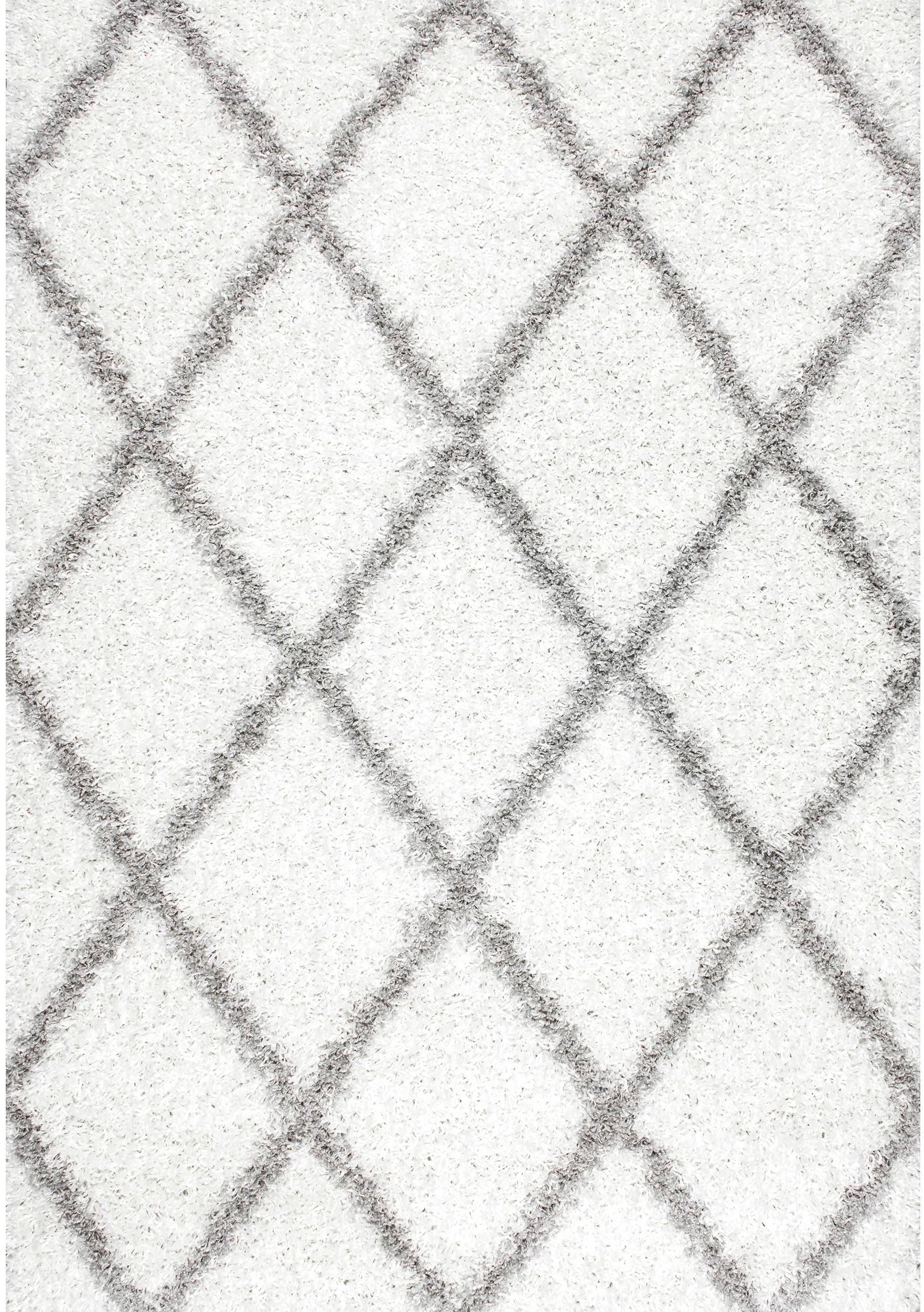 nuLOOM Shanna Shaggy White 8' Square Rug