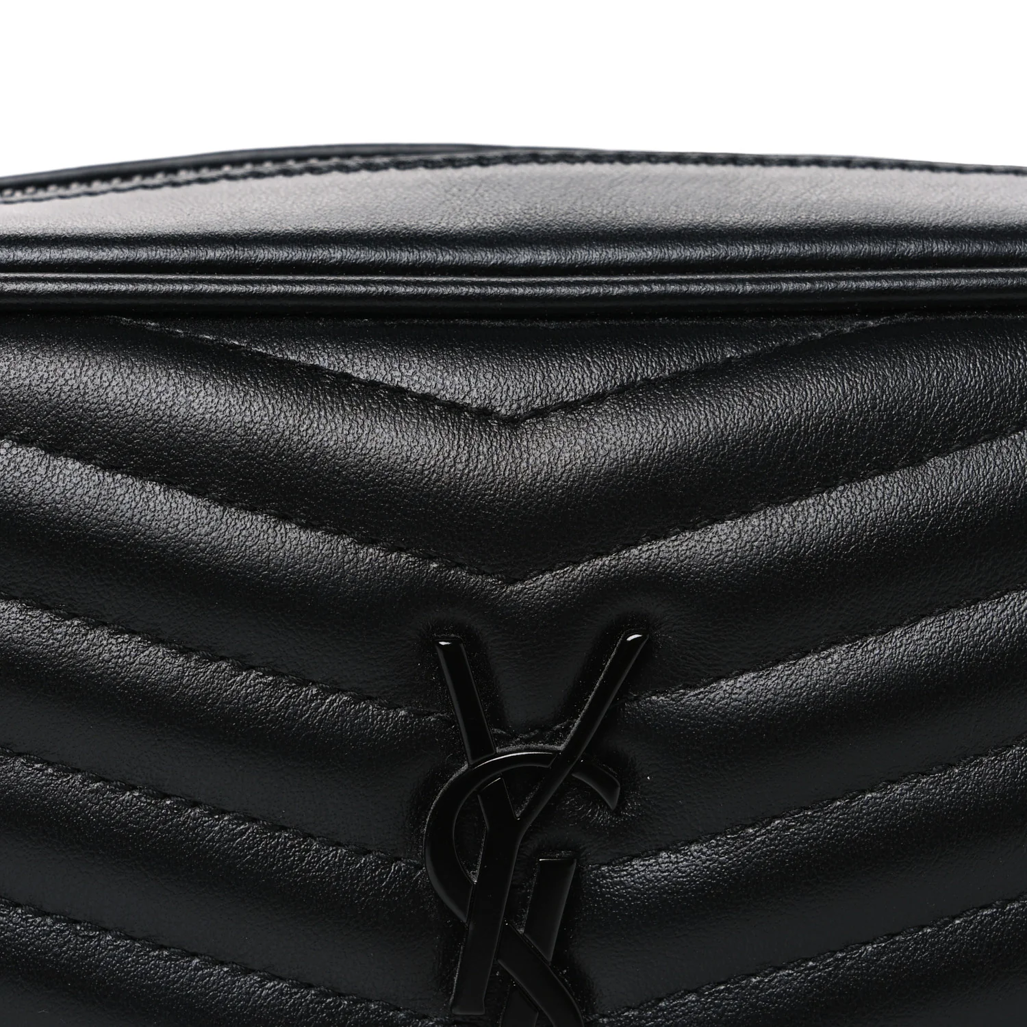 Calfskin Matelasse Monochrome Monogram Mini Lou Camera Bag Black
