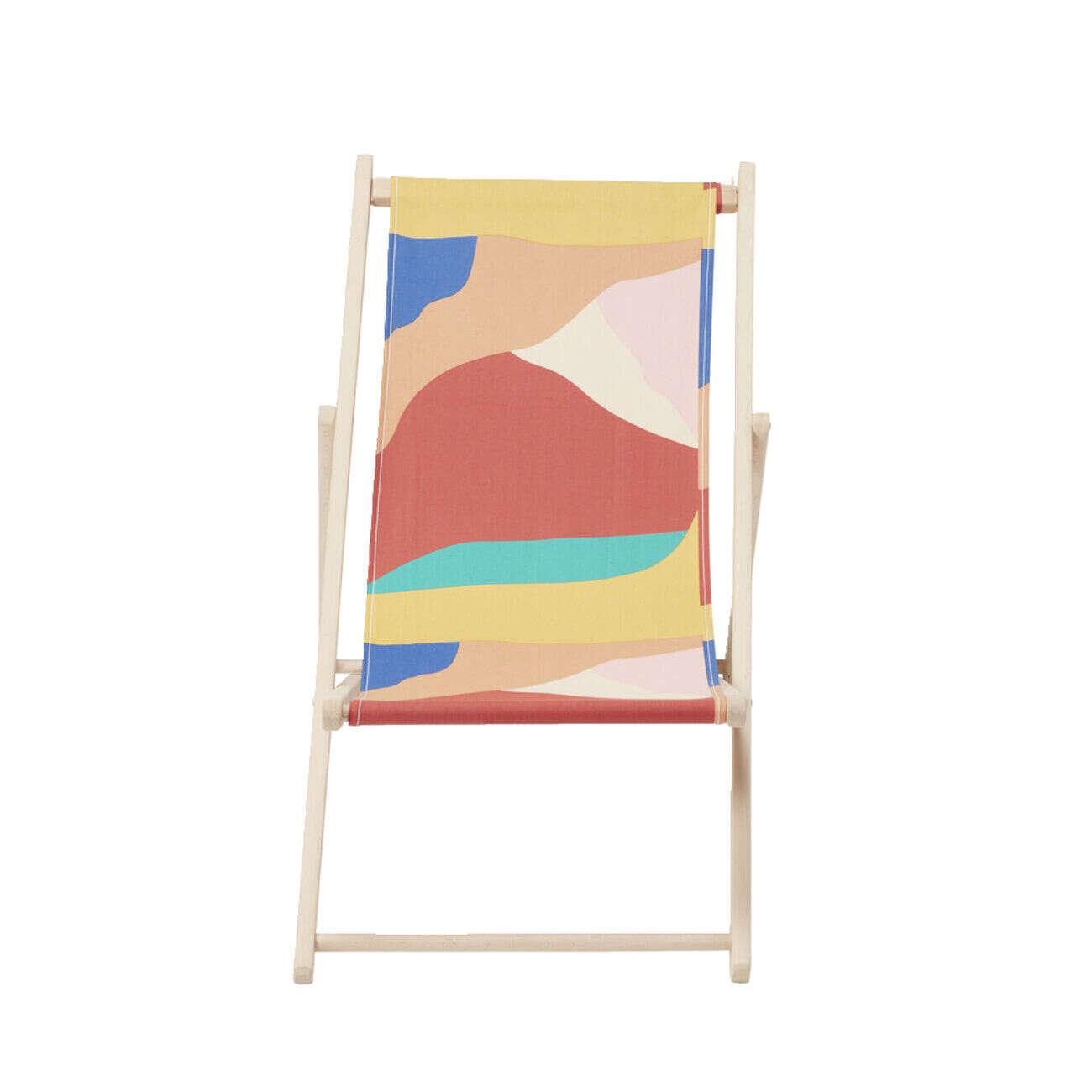 Chilienne bois et tissu coton multicolore 96x56xH96cm