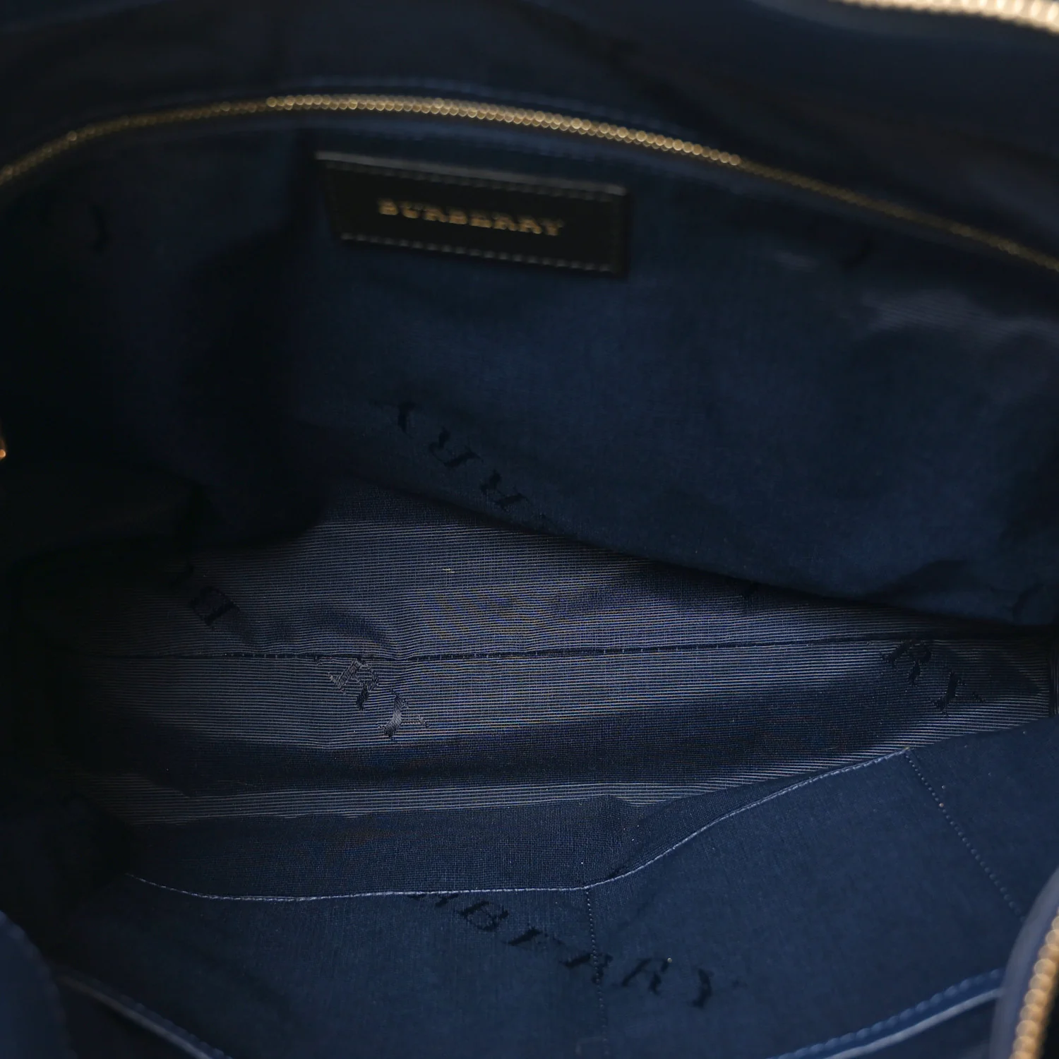 Heritage Grain Check Embossed Medium Dewsbury Tote Blue Carbon