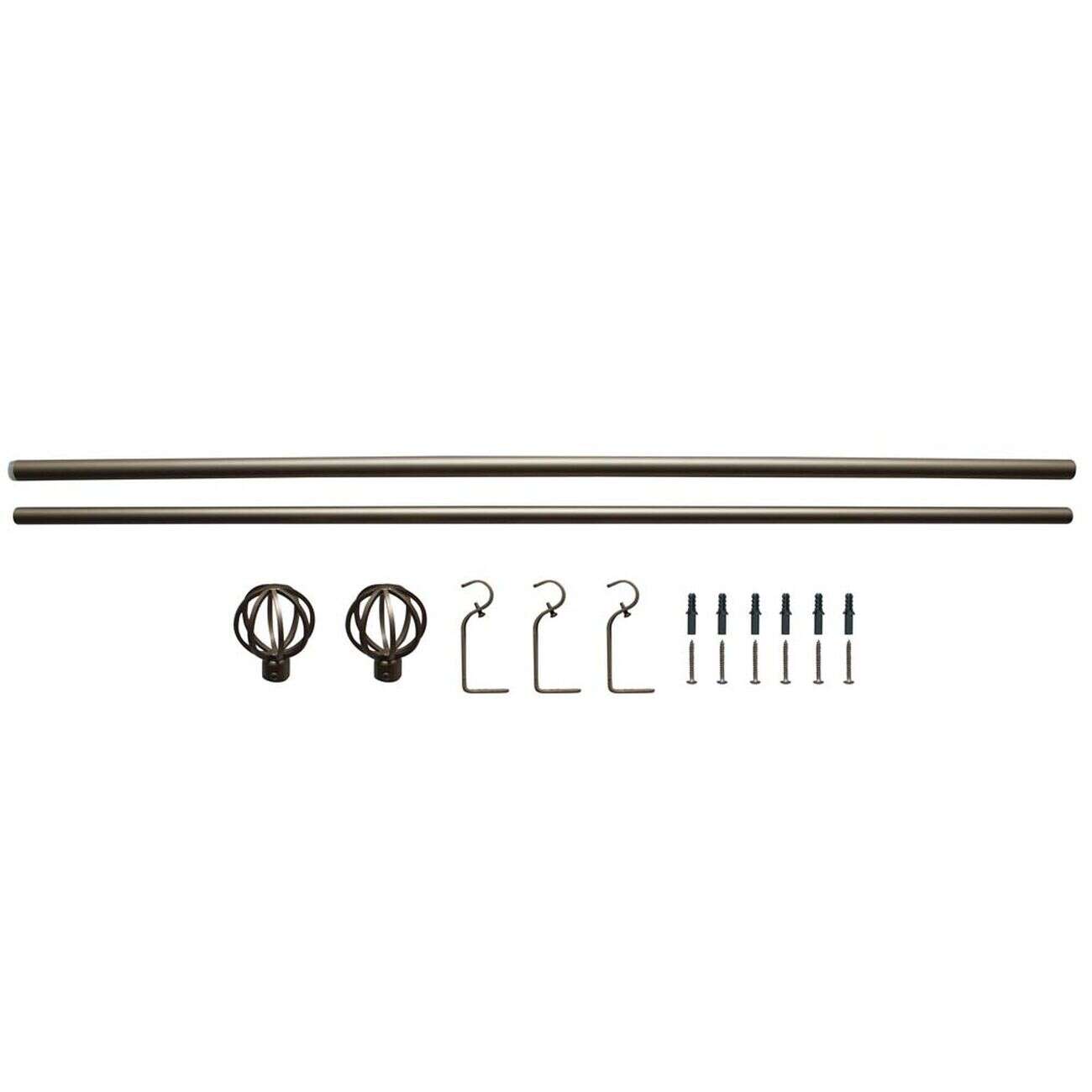Kit Tringle Extensible 167-305 cm embouts sphère gris chromé