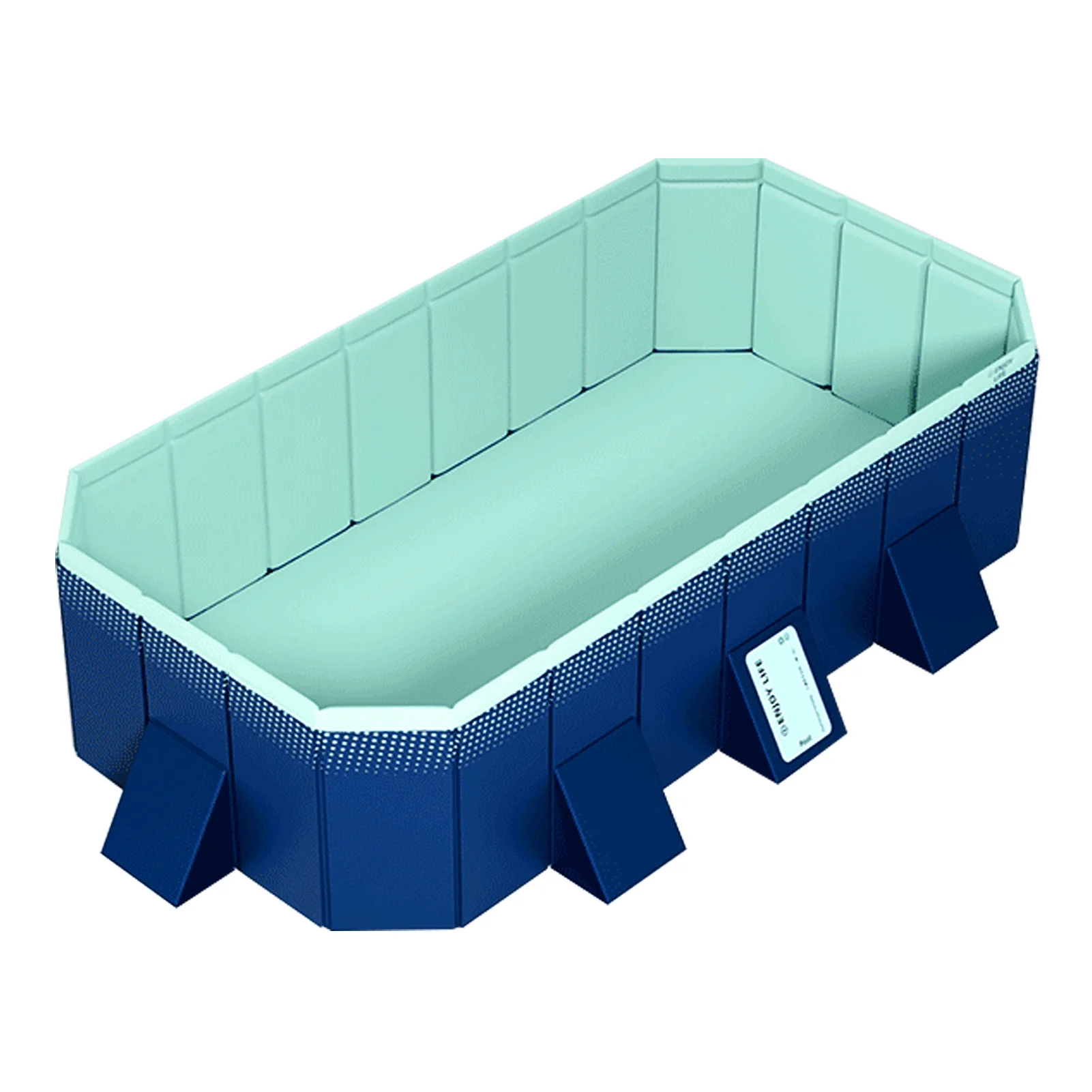 Foldable Swimming Pool, Installation-free Portable Kids Swimming Pool, Collapsible Inflatable-Free Large Pool, for Adult Puppy Garden Patio(Blue 1 Set) - Image 4