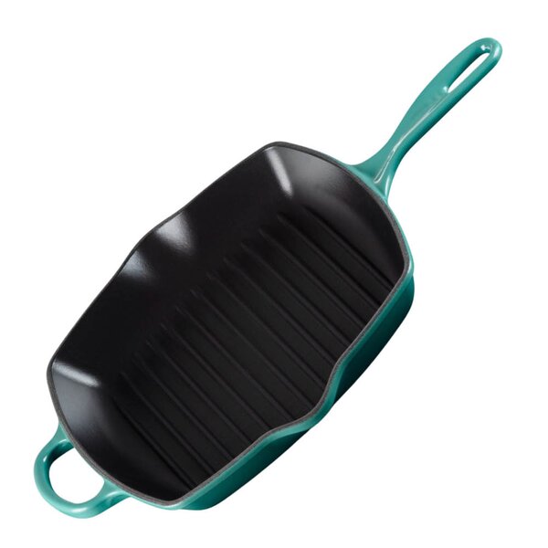 Signature kvadratisk grillpanne i støpejern 26 cm Bleu Riviera