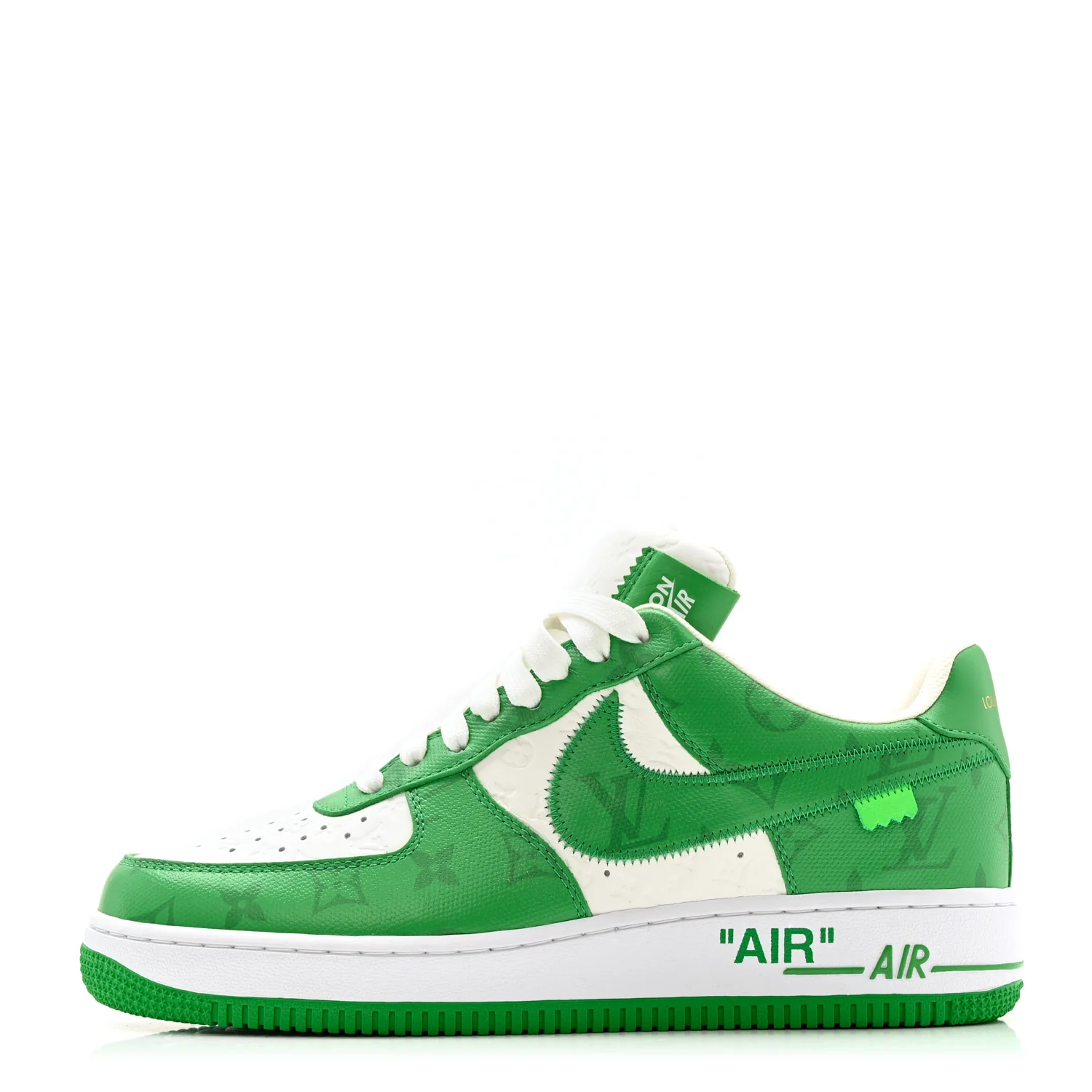 X NIKE AIR FORCE 1 Calfskin Monogram Mens Low Top Sneakers 8 Green