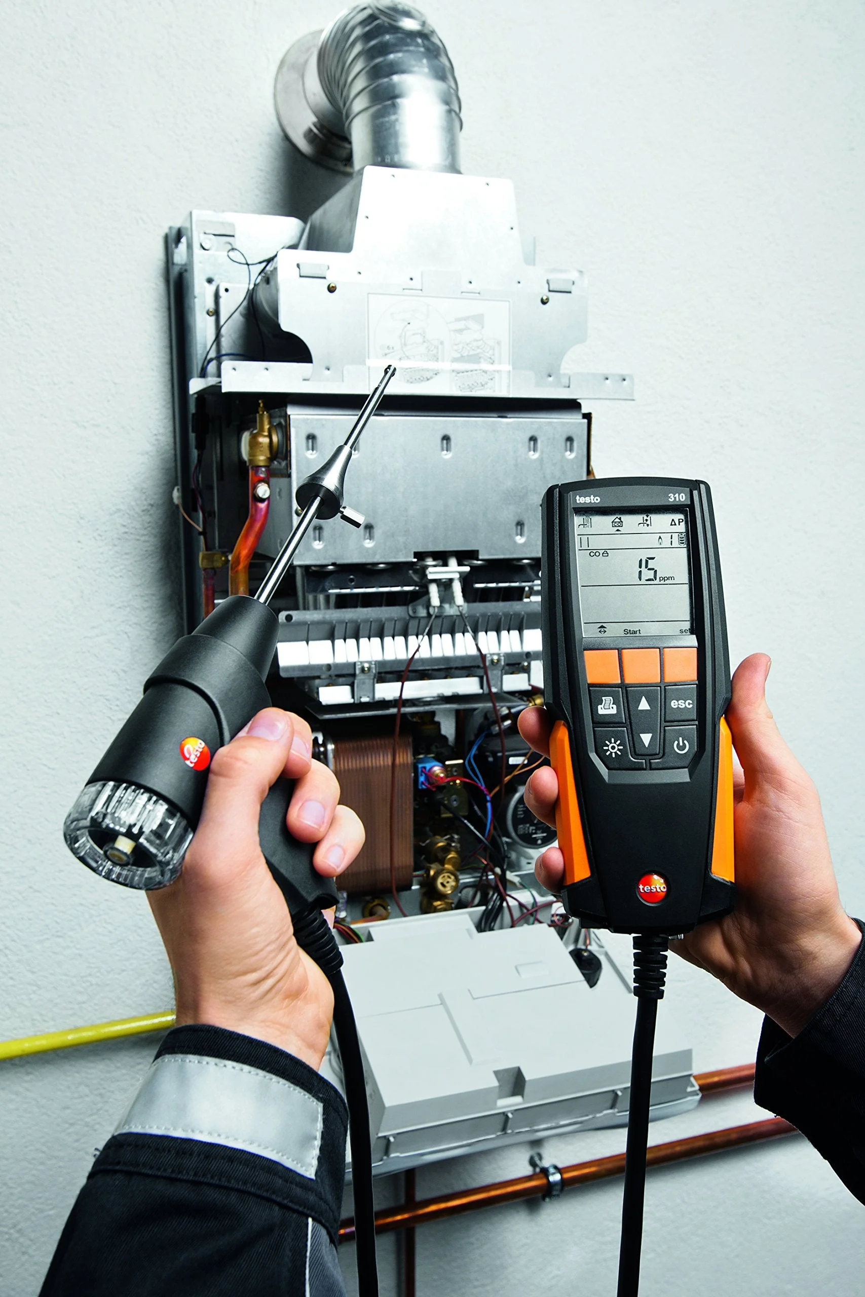 Testo 310 I Residential Combustion Analyzer Kit I Flue Gas Detector Set for Heating Systems No App Connection Standard Set