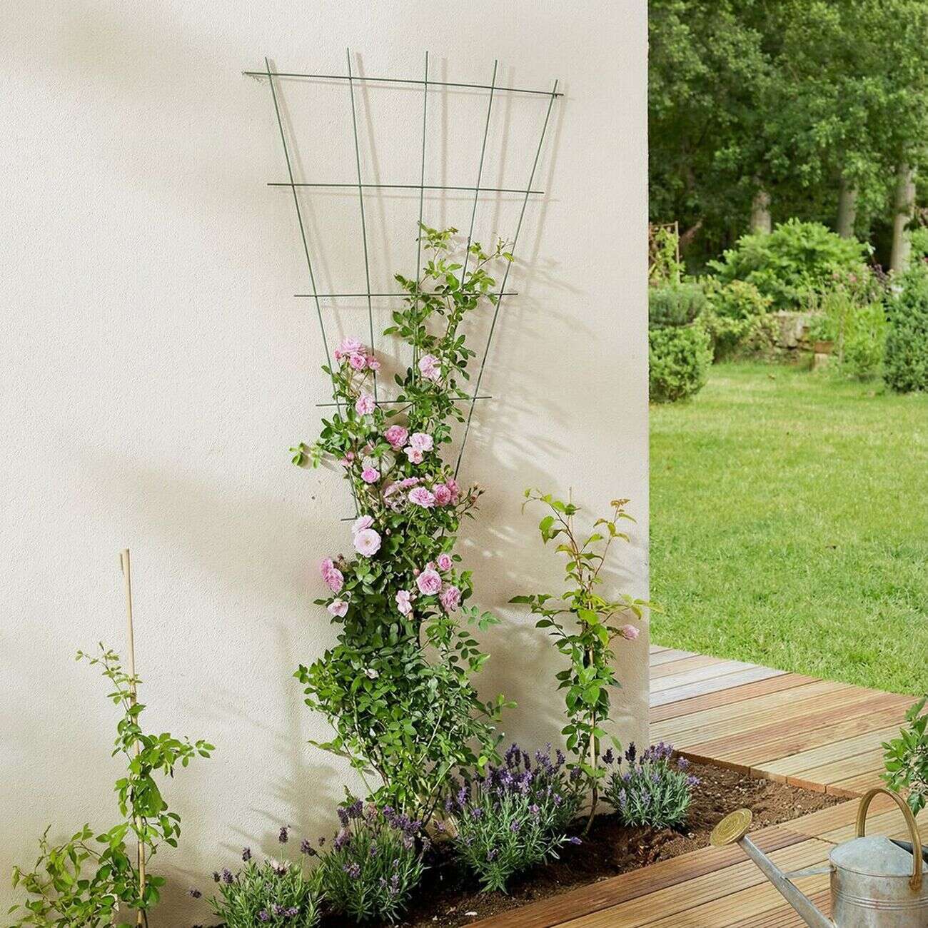 Treillis éventail V métal vert 75xH140cm