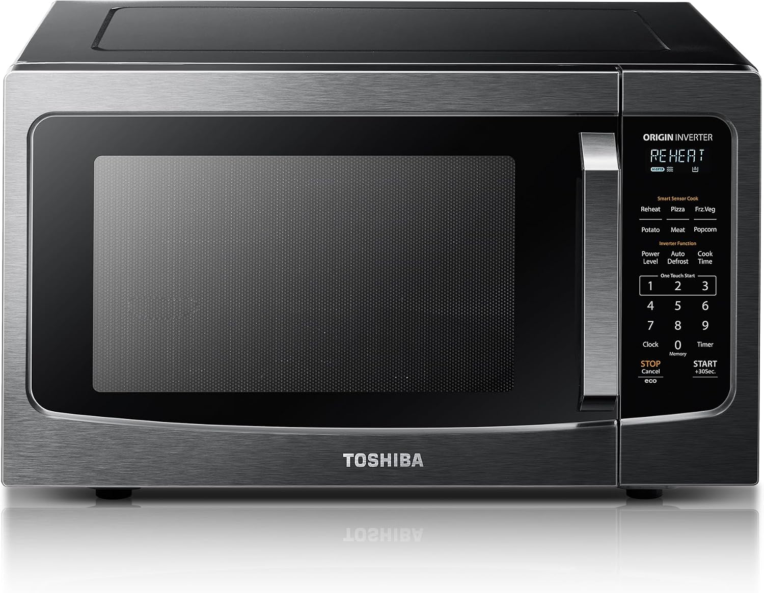 TOSHIBA Air Fryer Combo Microwave, 1.0 Cu.Ft, Black Stainless Steel