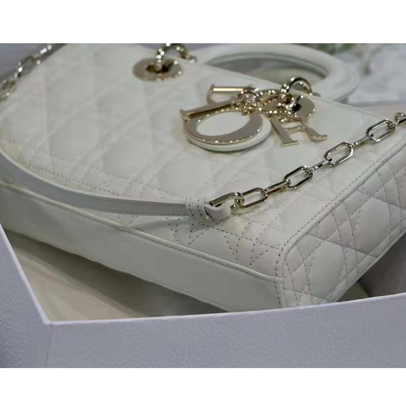CD Women CD Lady D-Joy Bag Latte Cannage Lambskin