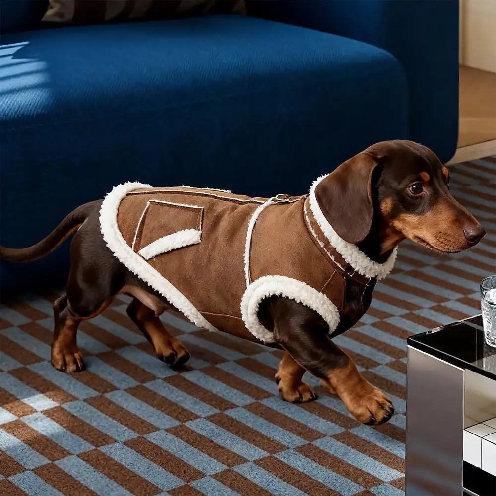 Retro Suede Dog Vest For Small Dogs