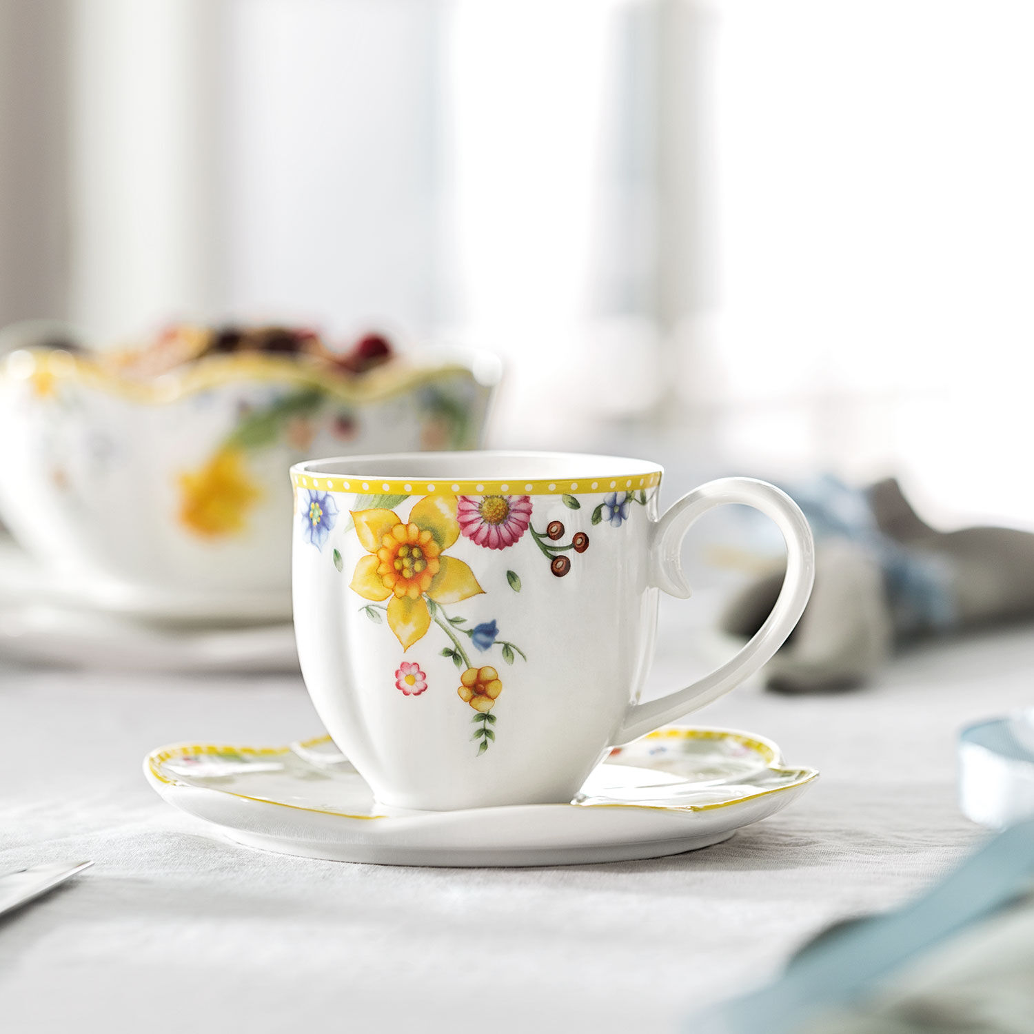 Spring Awakening Coffee cup - Yellow, 7.8 oz, Premium Porcelain