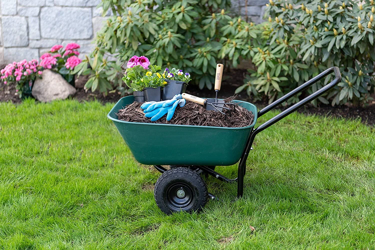 MY.70019 Garden Barrow Dual-Wheel Residential Wheelbarrow Garden Cart