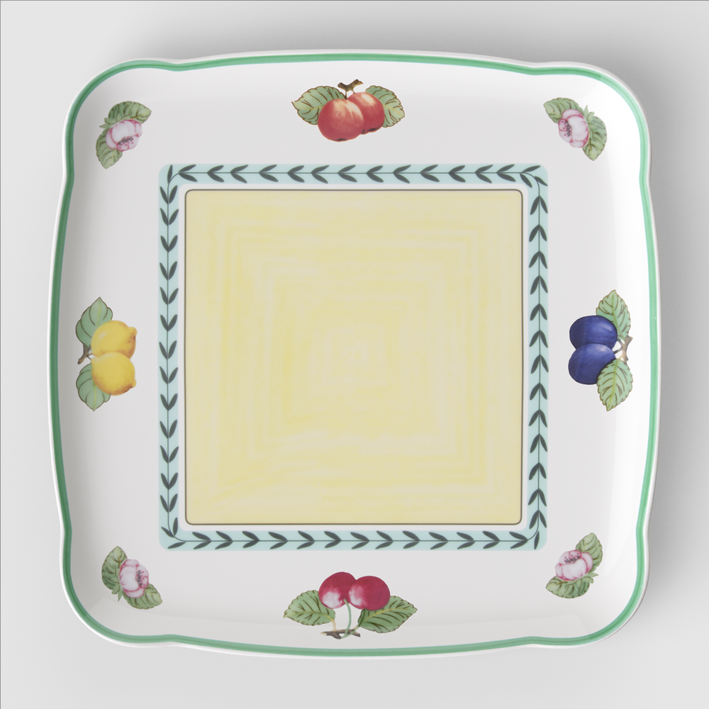 French Garden Serving tray - Multi-colored, Premium Porcelain