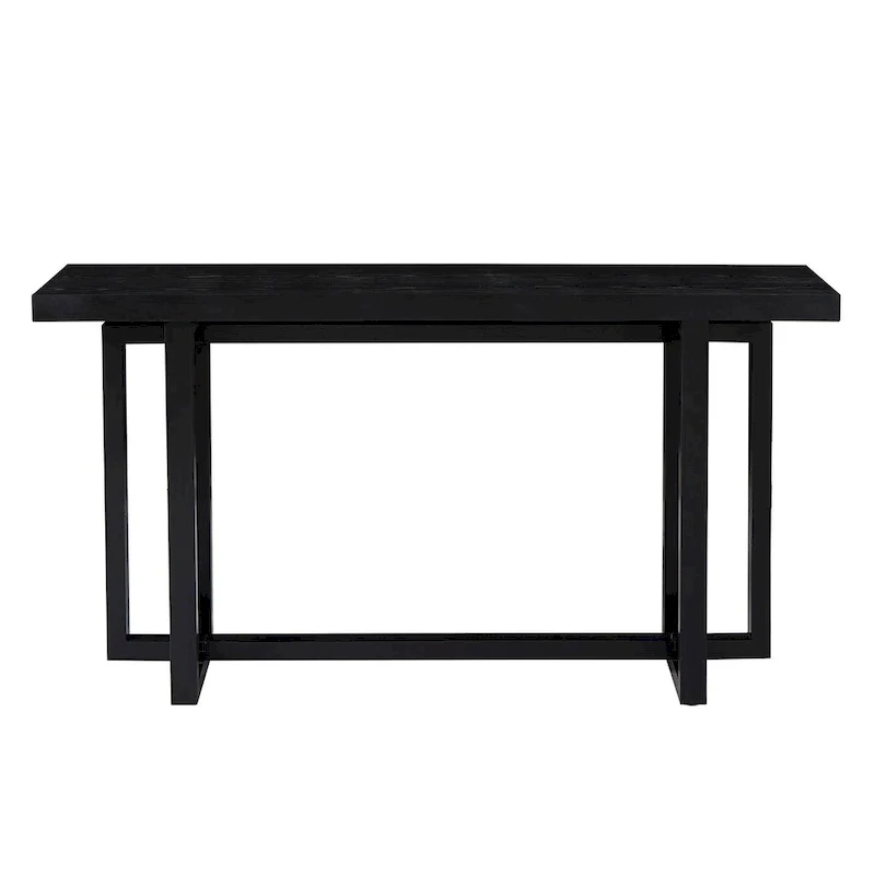 59 in. Rectangular Console Table with MDF Top and Rubberwood Legs