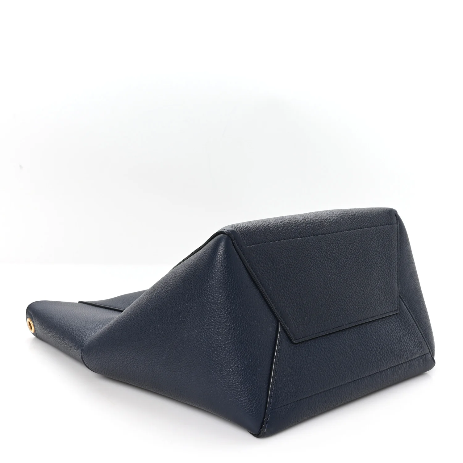 Soft Grained Calfskin Sangle Bucket Bag Navy Blue
