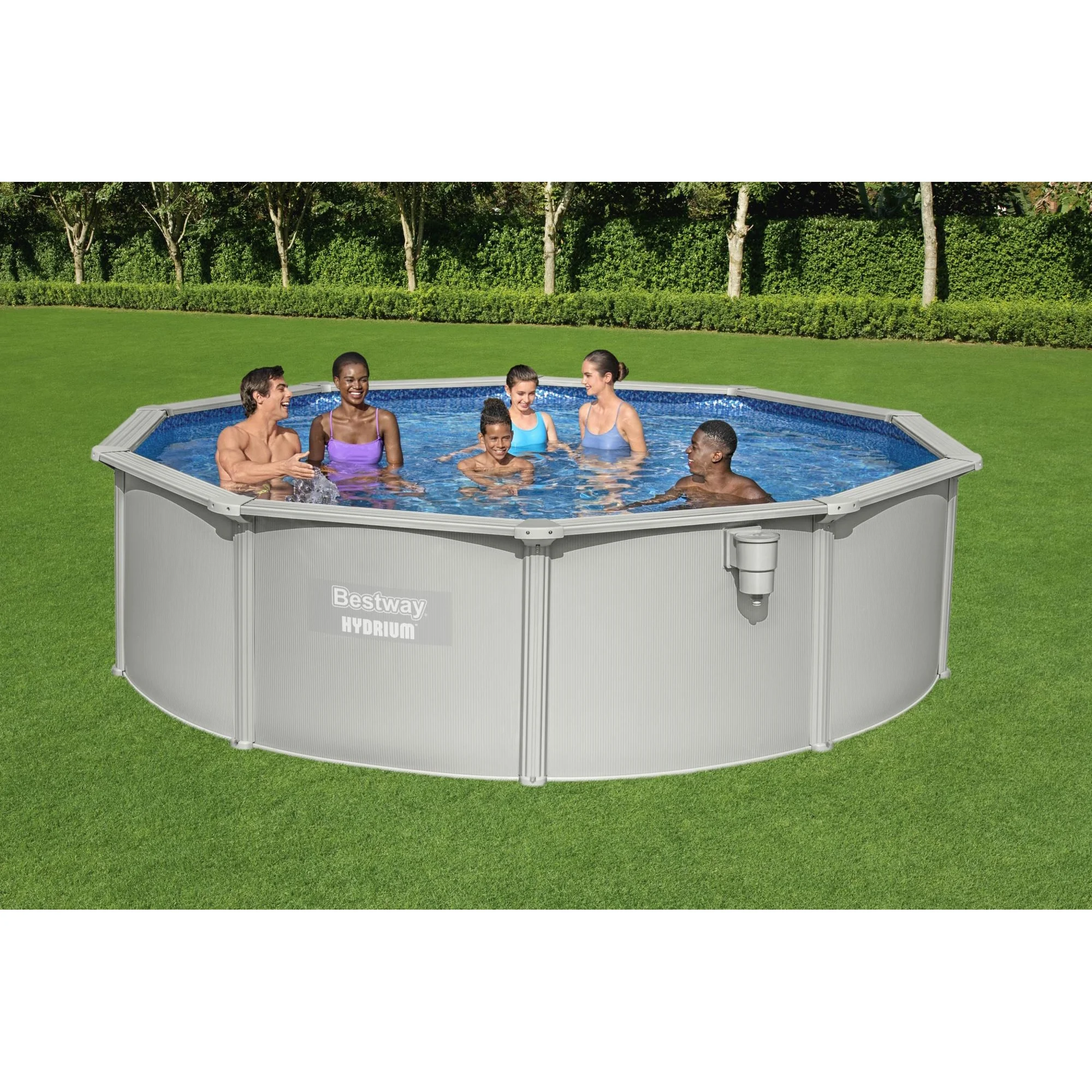 Hydrium 15' x 48" Steel Wall Above Ground Swimming Pool Set, Gray(15ft. x 48in.) - Image 4