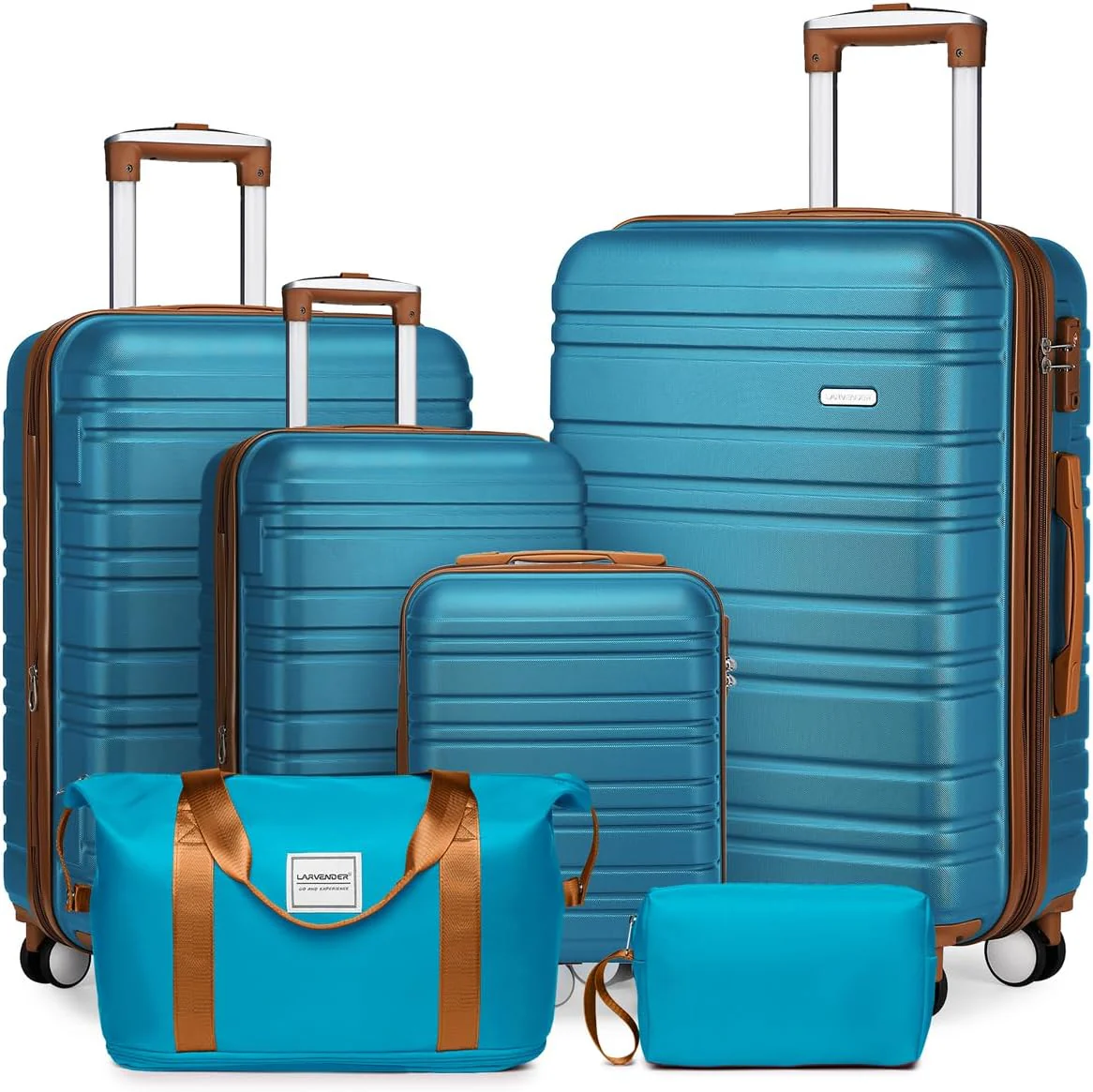 Ensemble de 6 valises, ensemble de valises rigides extensibles avec roulettes multidirectionnelles, ensemble de bagages à roulettes légers