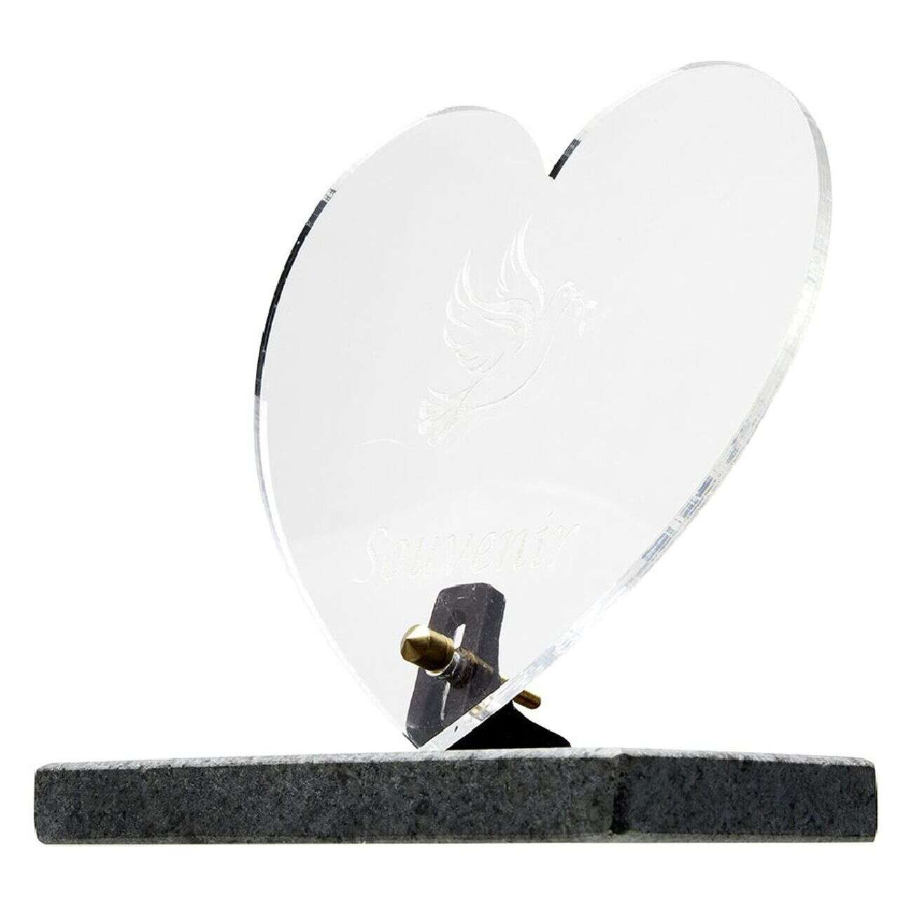 Plaque funéraire coeur transparent
