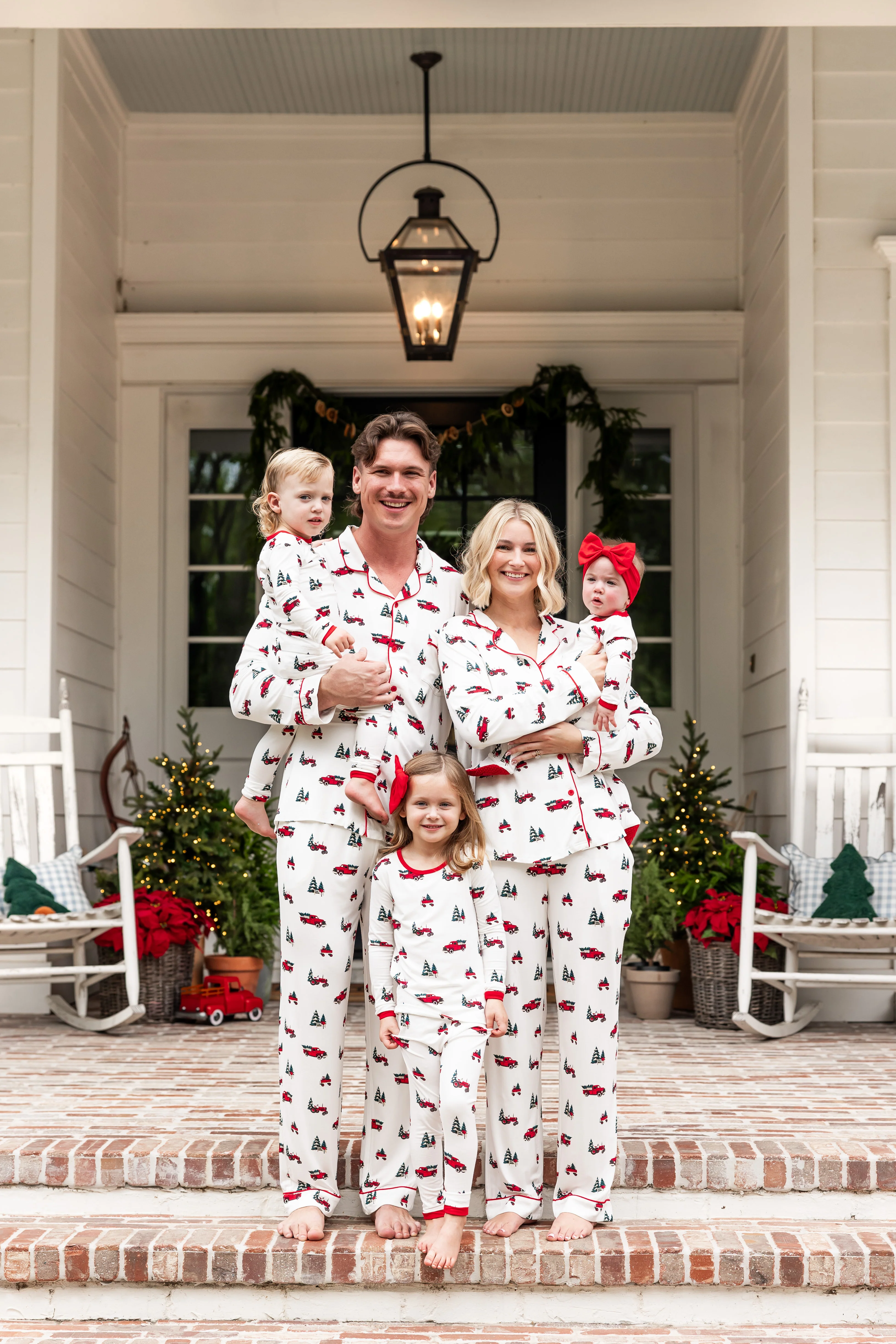 Men's Long Sleeve Pajama Set in Holiday Tree Farm