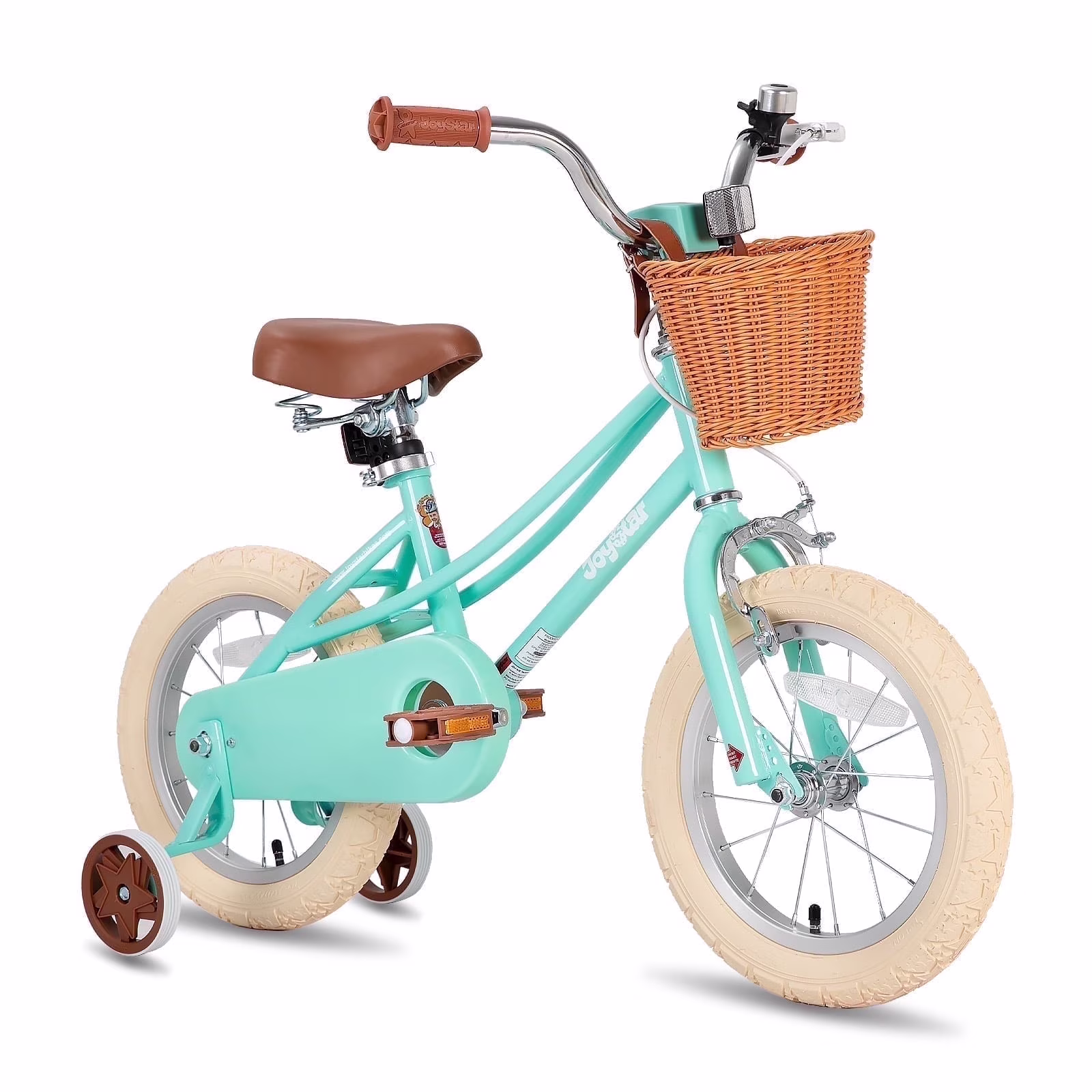 Girls Bike for 2-12 Years Old Toddlers and Kids, 12" 14" 16" Kids Bike with Training Wheels Basket, 20 Inch Kid's Bicycle with Kickstand, Retro Style Bikes(Purple/14") - Image 3